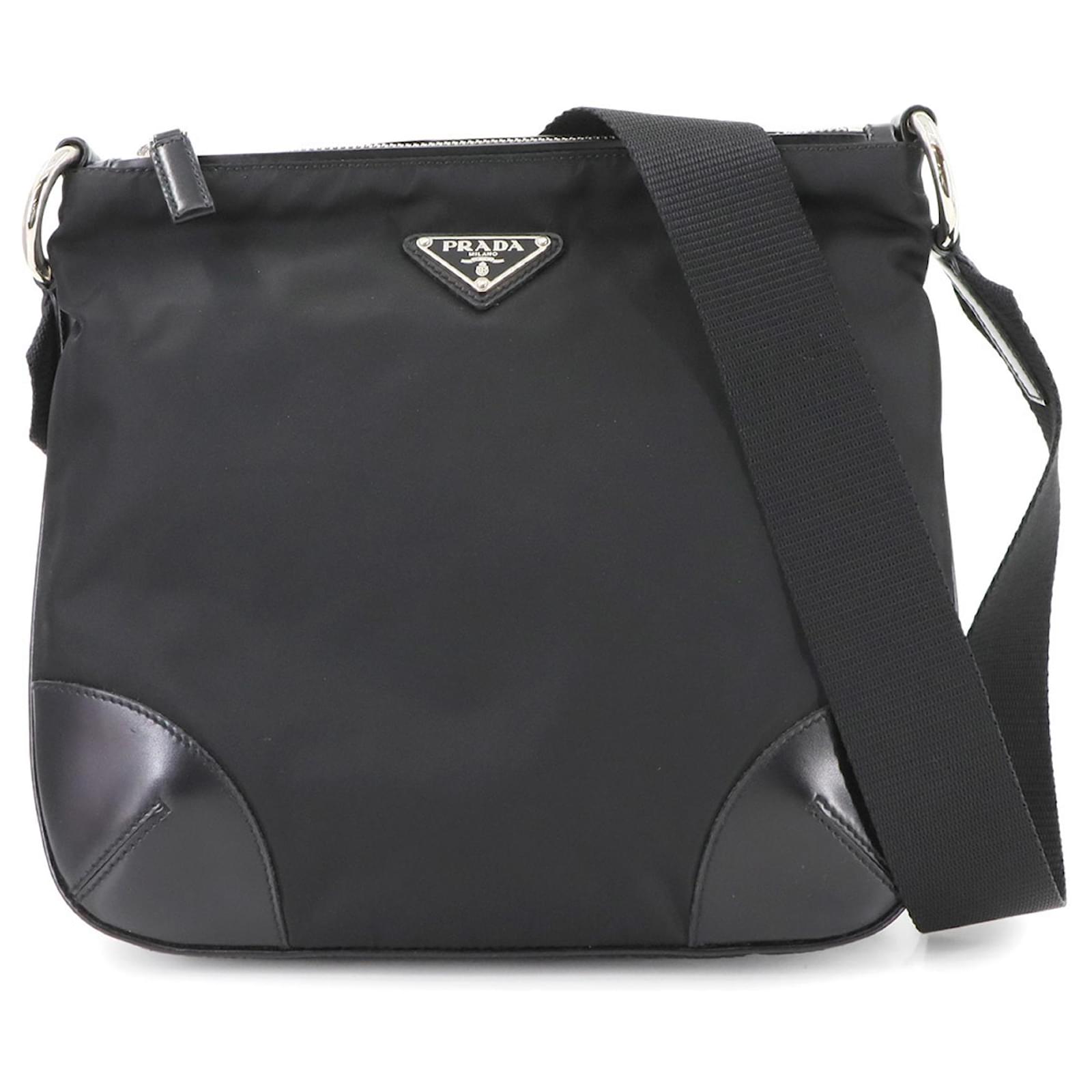Prada Black Nylon and Leather Shoulder Bag  ref.2321941