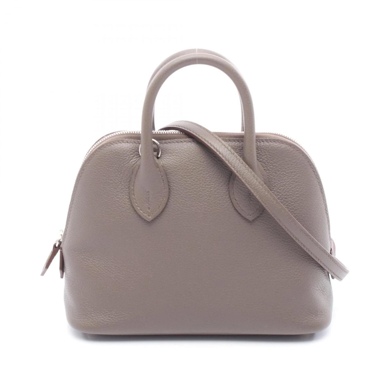 Hermès Hermes Bolide 1923 Mini Verso Handbag Brown Grey Leather  ref.2321912