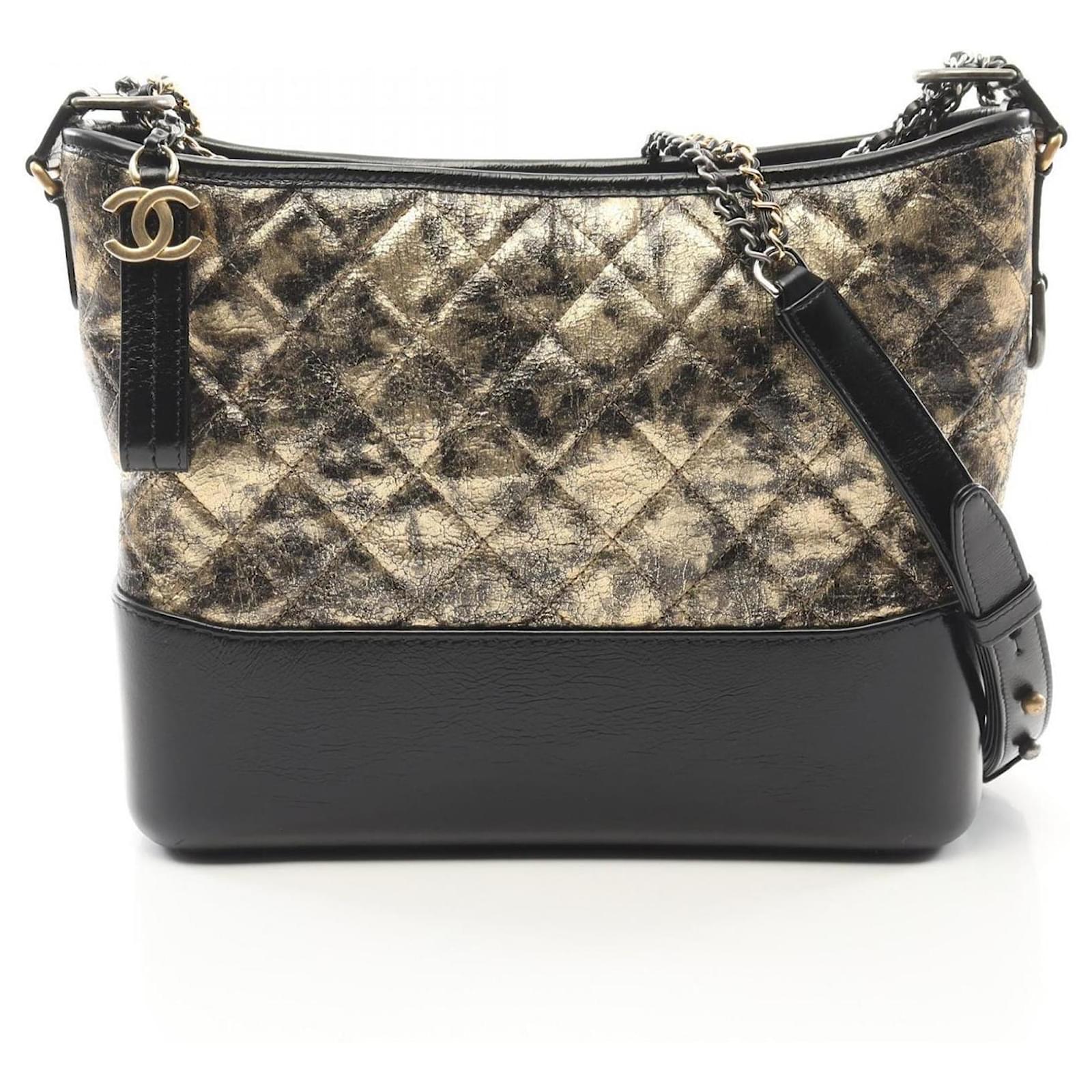 Chanel Gabrielle de Chanel Large Hobo Shoulder Bag Black Golden Leather  ref.2321855
