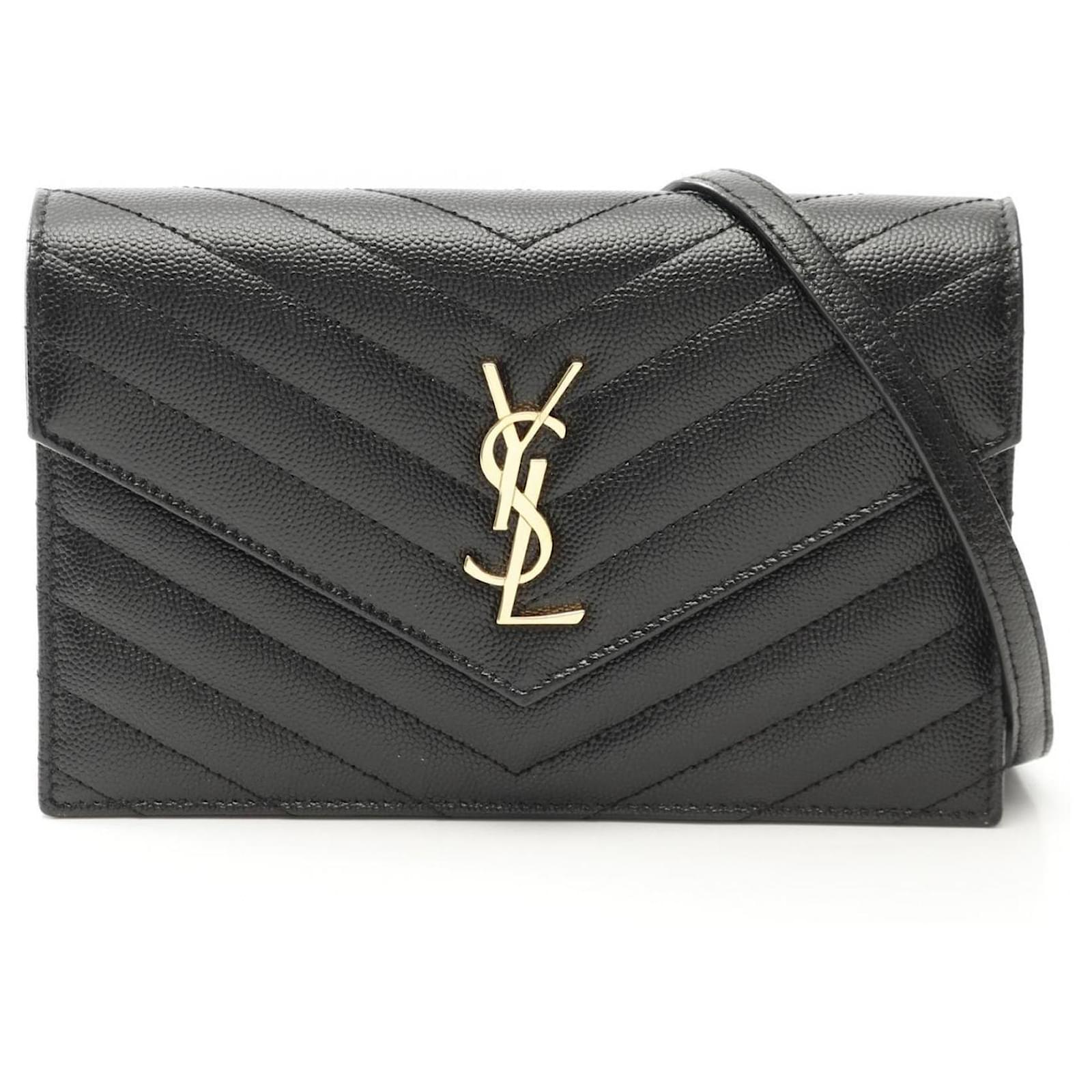 Saint Laurent Monogram Envelope Shoulder Bag Black Leather  ref.2321846
