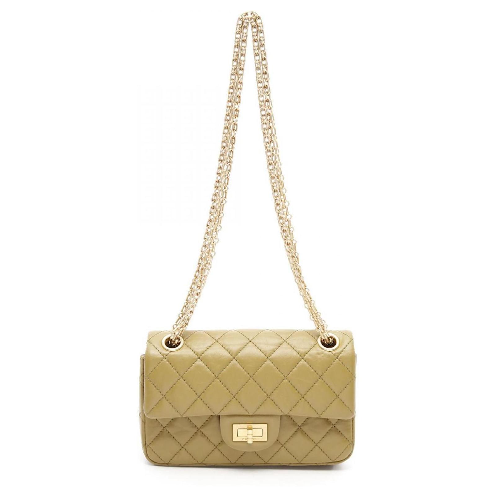 Chanel 2.55 Matelasse Mademoiselle Chain Shoulder Bag Khaki  ref.2321831