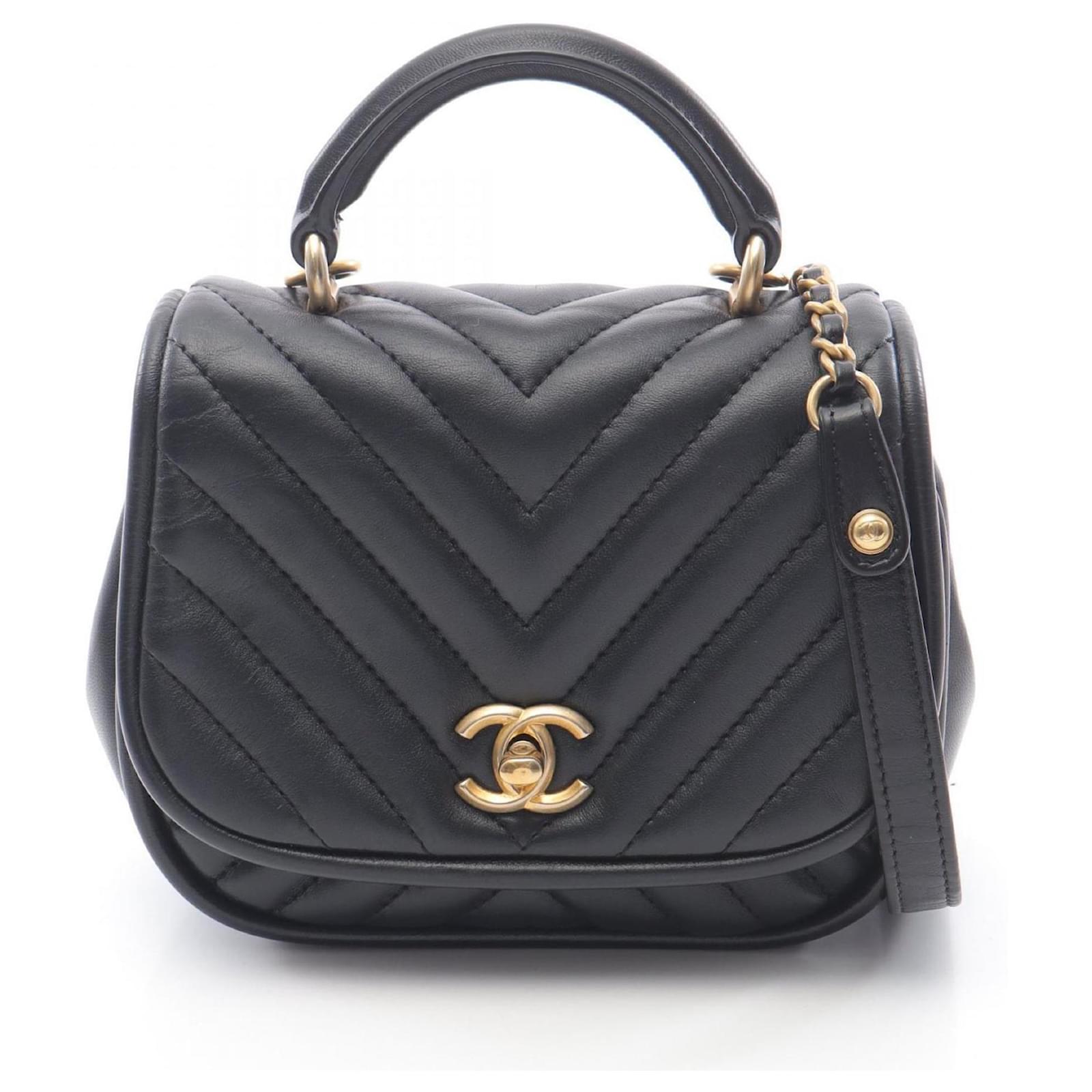 Chanel V-Stitch Chevron Shoulder Bag Black  ref.2321822