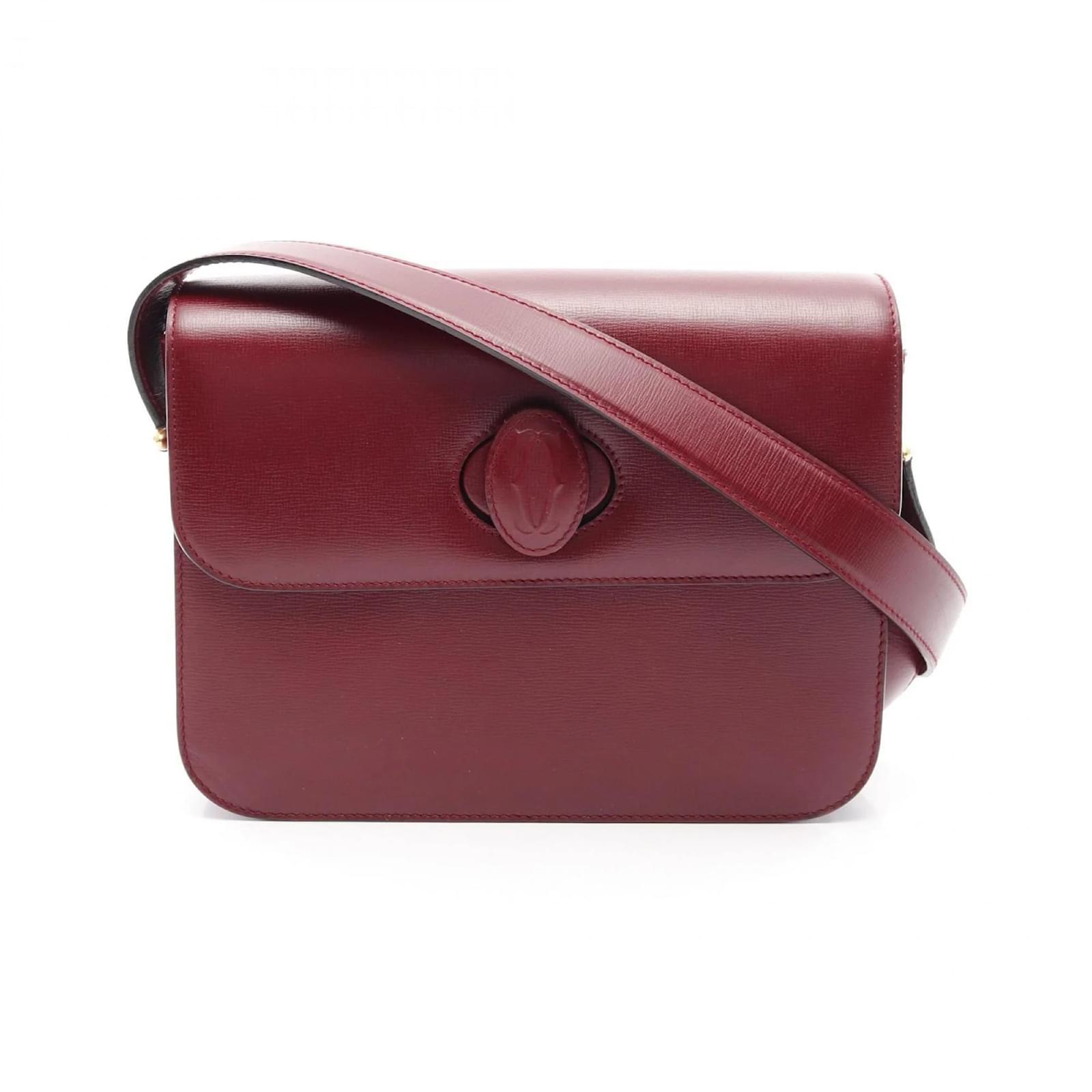 Cartier Must Line Shoulder Bag Dark red Leather  ref.2321700