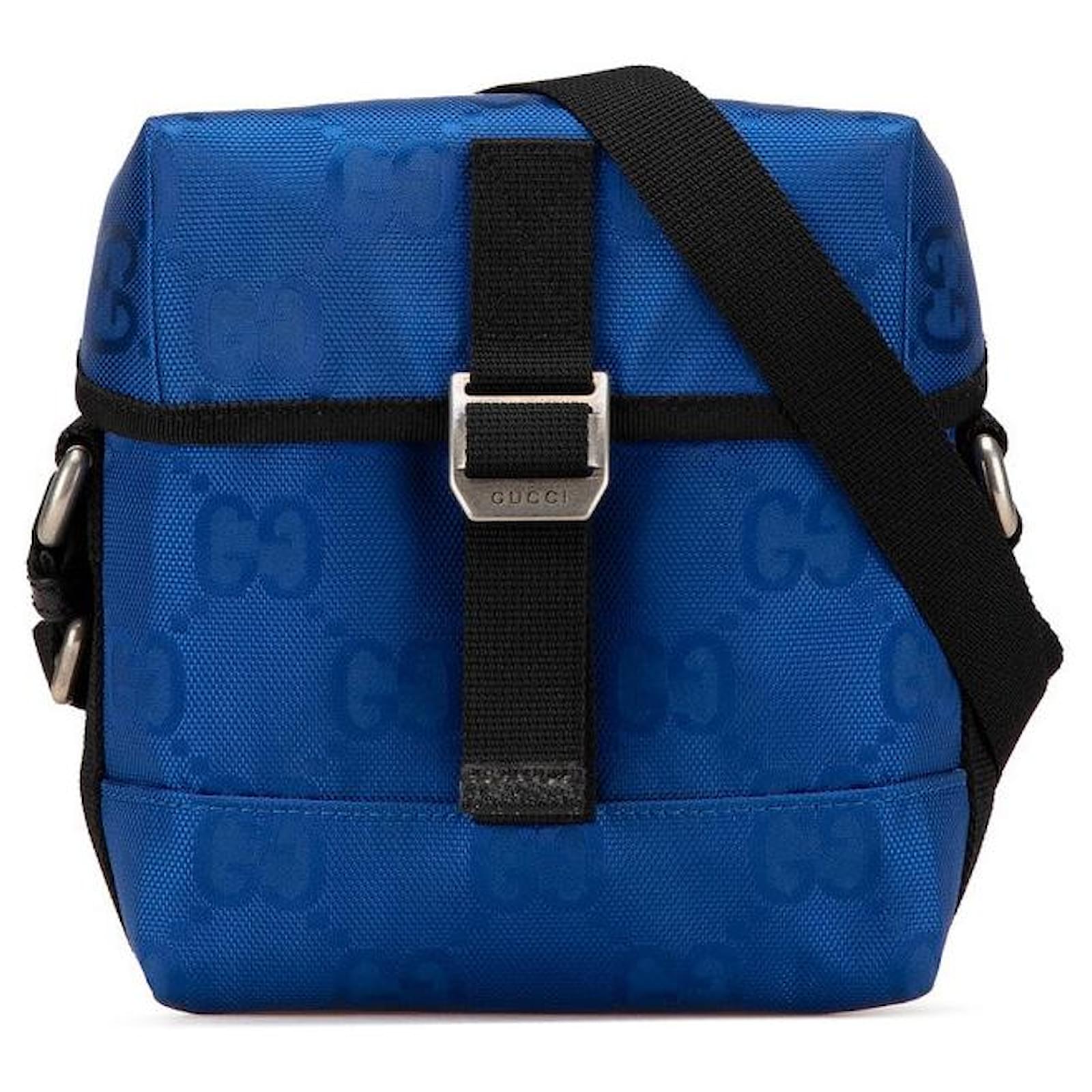 Gucci GG Nylon Messenger Bag 643858 Black Blue  ref.2321549