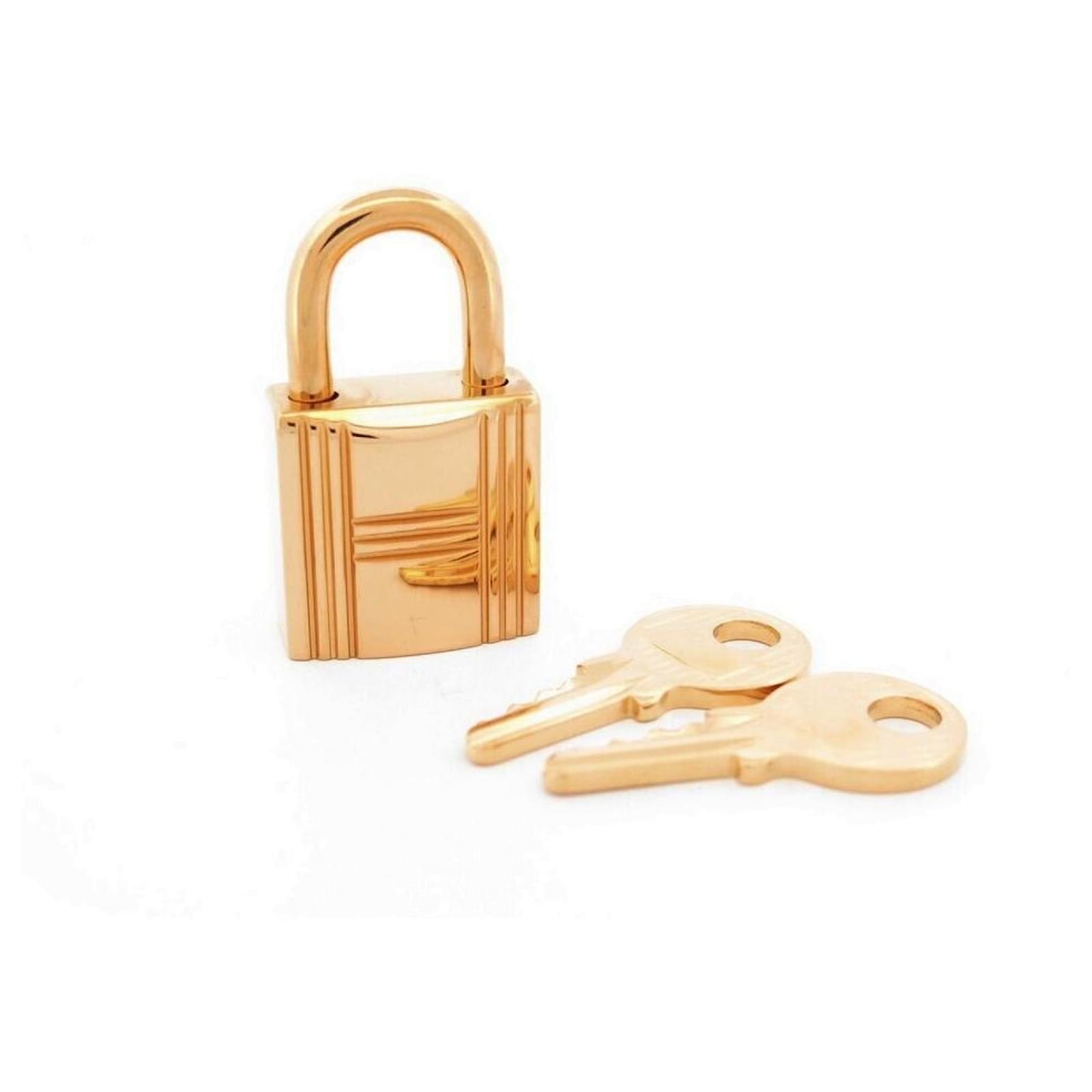 Hermès NINE HERMES PADLOCKS + 2 KEYS 110 PR KELLY BIRKIN BAG IN GOLD PLATED METAL Golden  ref.2153630