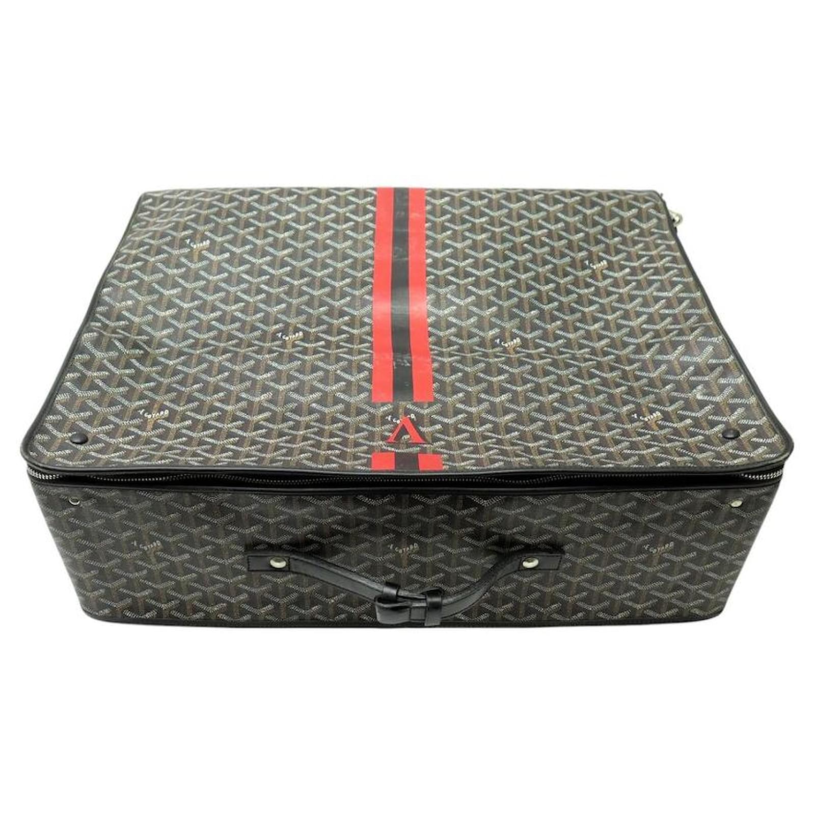 FOLDABLE TRAVEL BAG GOYARD GARMENT BAG IN GOYARDINE CANVAS Black Leather  ref.2192314
