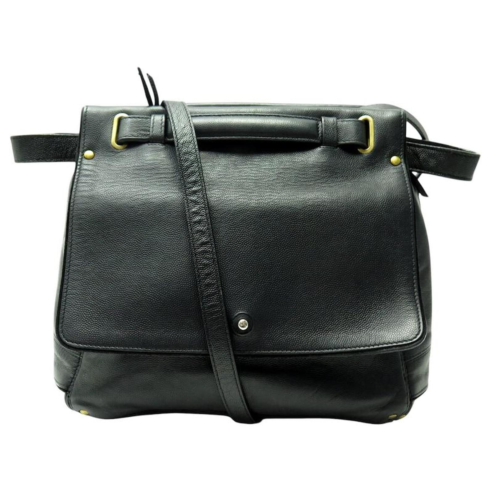 JEROME DREYFUSS JOHAN BLACK LEATHER HANDBAG  ref.2185746
