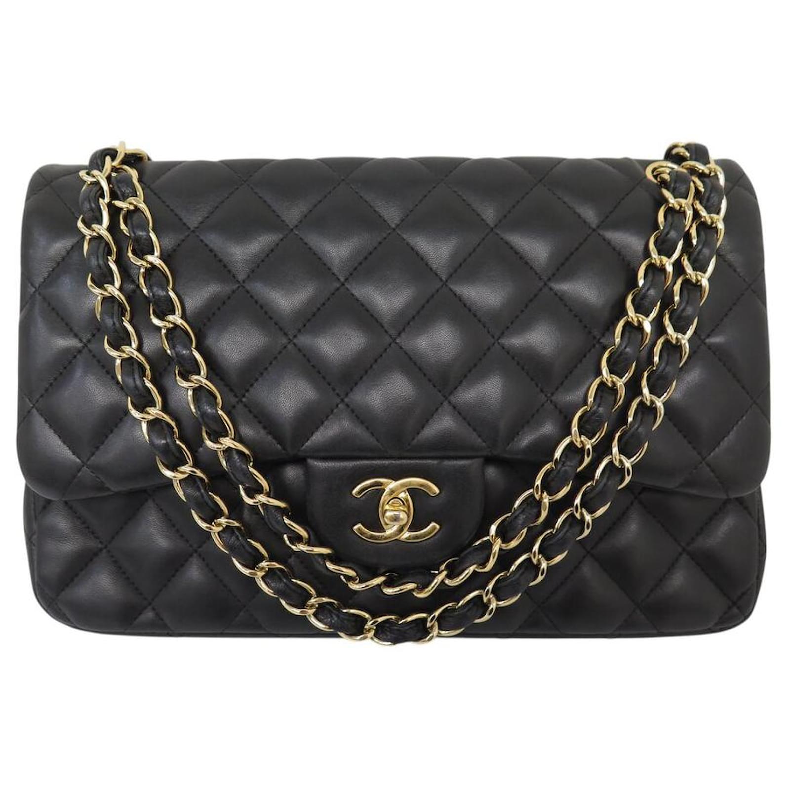 CHANEL TIMELESS GRAND CLASSIC JUMBO BLACK LEATHER BAG  ref.2206388