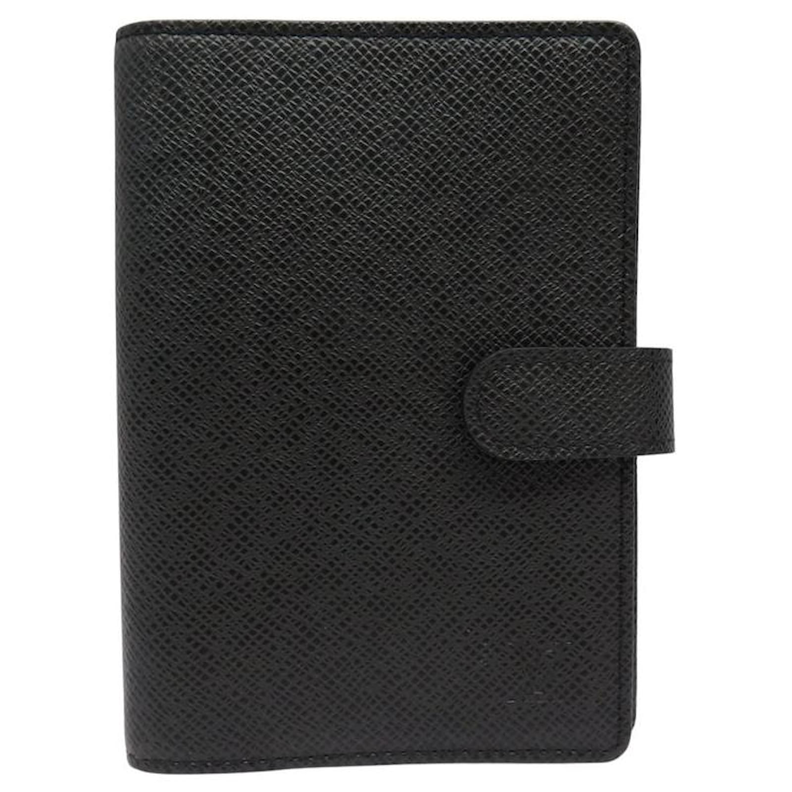 NINE PORTFOLIO AGENDA LOUIS VUITTON FUNCTIONAL COVER PM TAIGA LEATHER DIARY Dark grey  ref.2104263