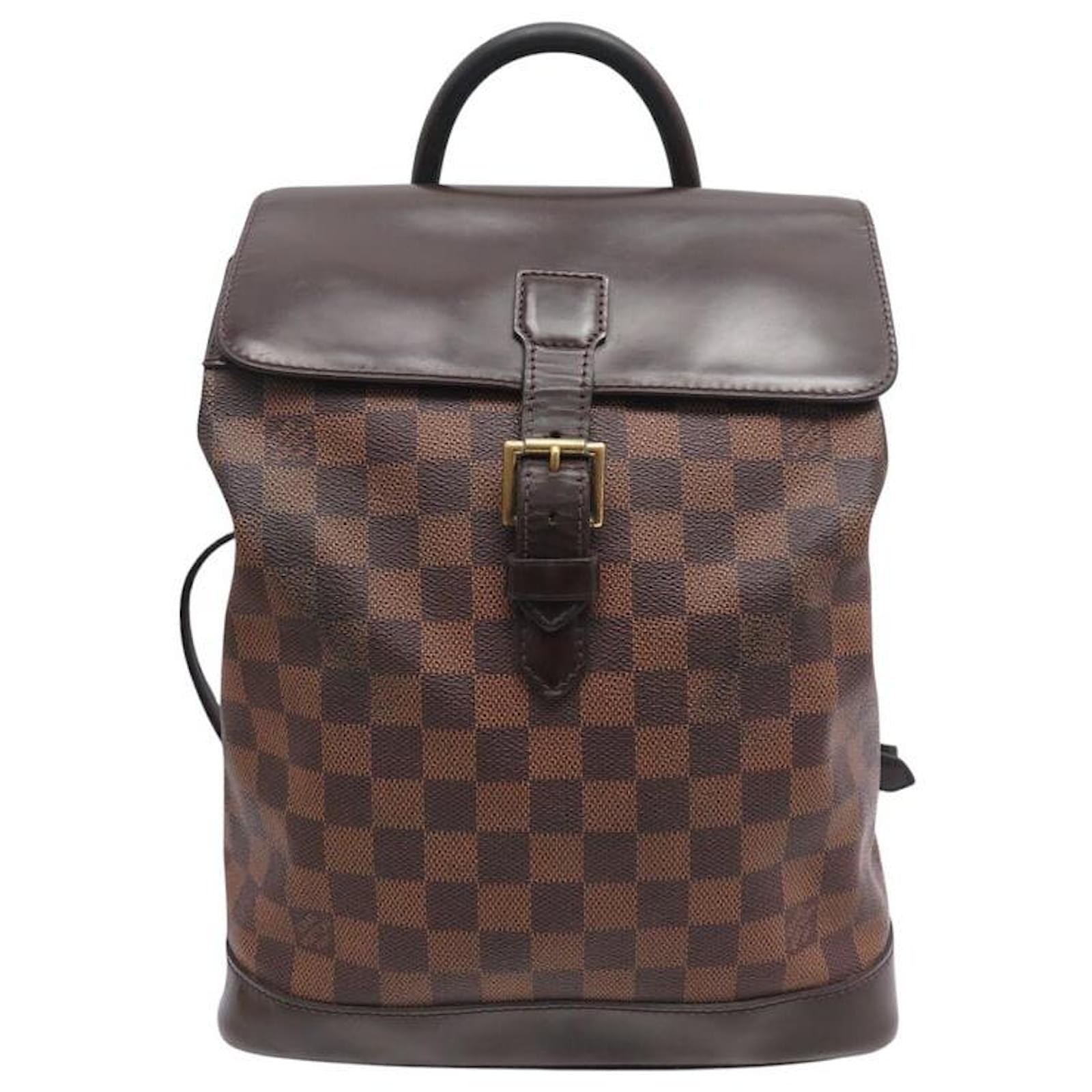 LOUIS VUITTON SOHO N51132 DAMIER EBENE CANVAS BACKPACK BAG Brown Leather  ref.2159411