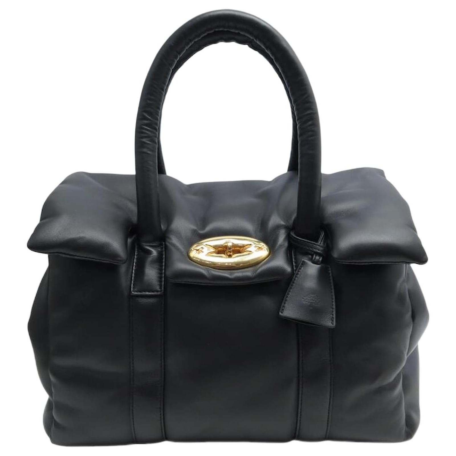 NINE MULBERRY BAYSWATER BUBBLE BLACK PILLOW NAPPA LEATHER BAG  ref.2321341
