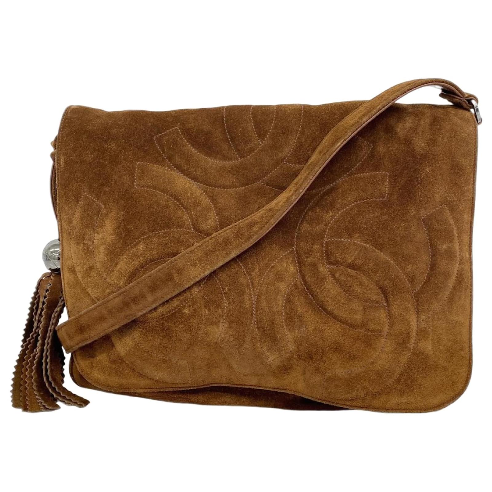 Chanel Brown Suede Shoulder Bag  ref.2321255