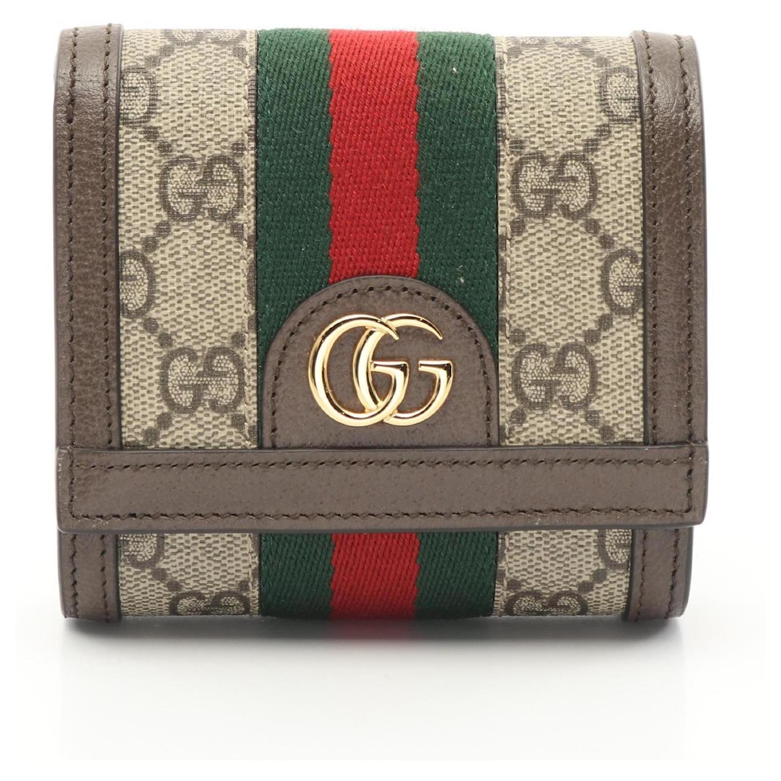 Gucci Ophidia GG Wallet Shelly Line Brown Multiple colors Beige Leather Cloth  ref.2321250