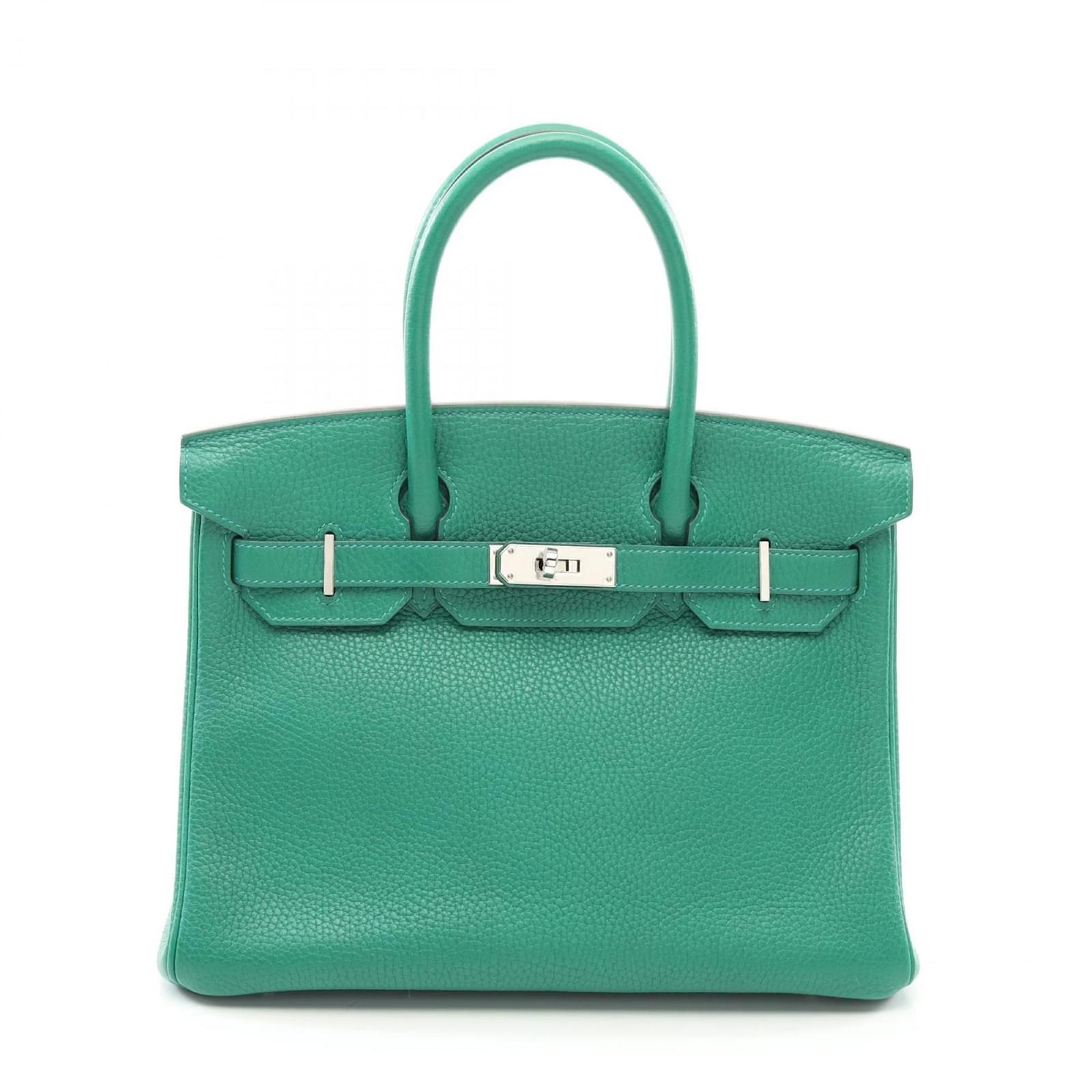 Hermès Hermes Birkin 30 Verso Handbag Green Khaki Dark green Leather  ref.2321191