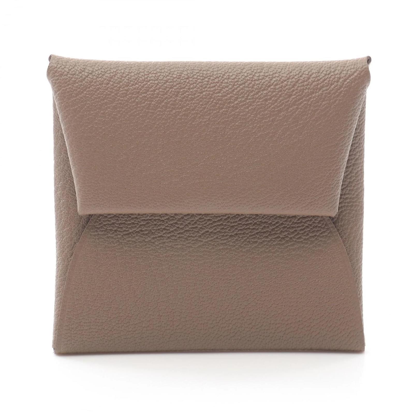 Hermès Hermes Bastia Etoupe Coin Case Brown Taupe Leather Diamond  ref.2321189