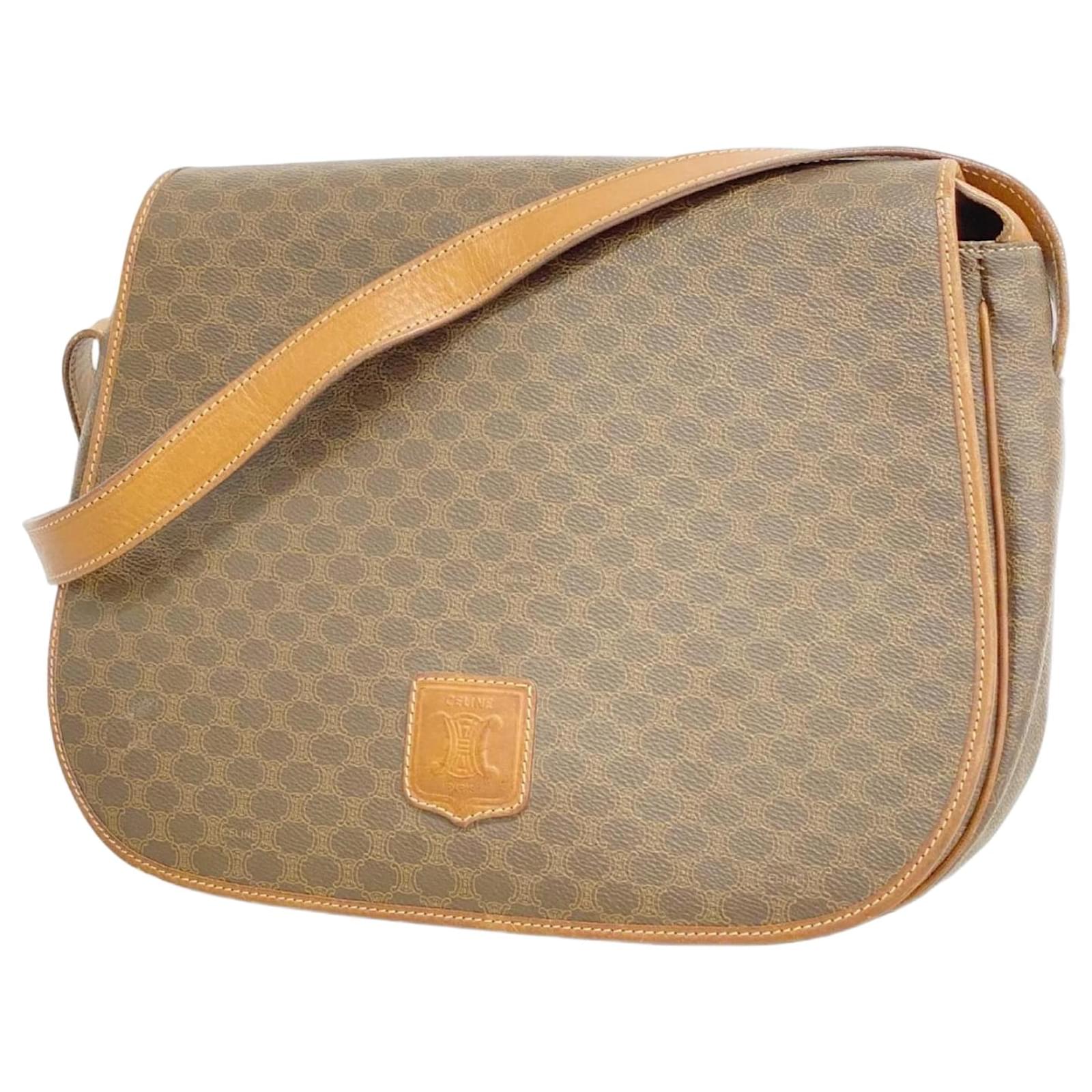 Céline Celine Shoulder Bag Macadam Brown Plastic  ref.2321113