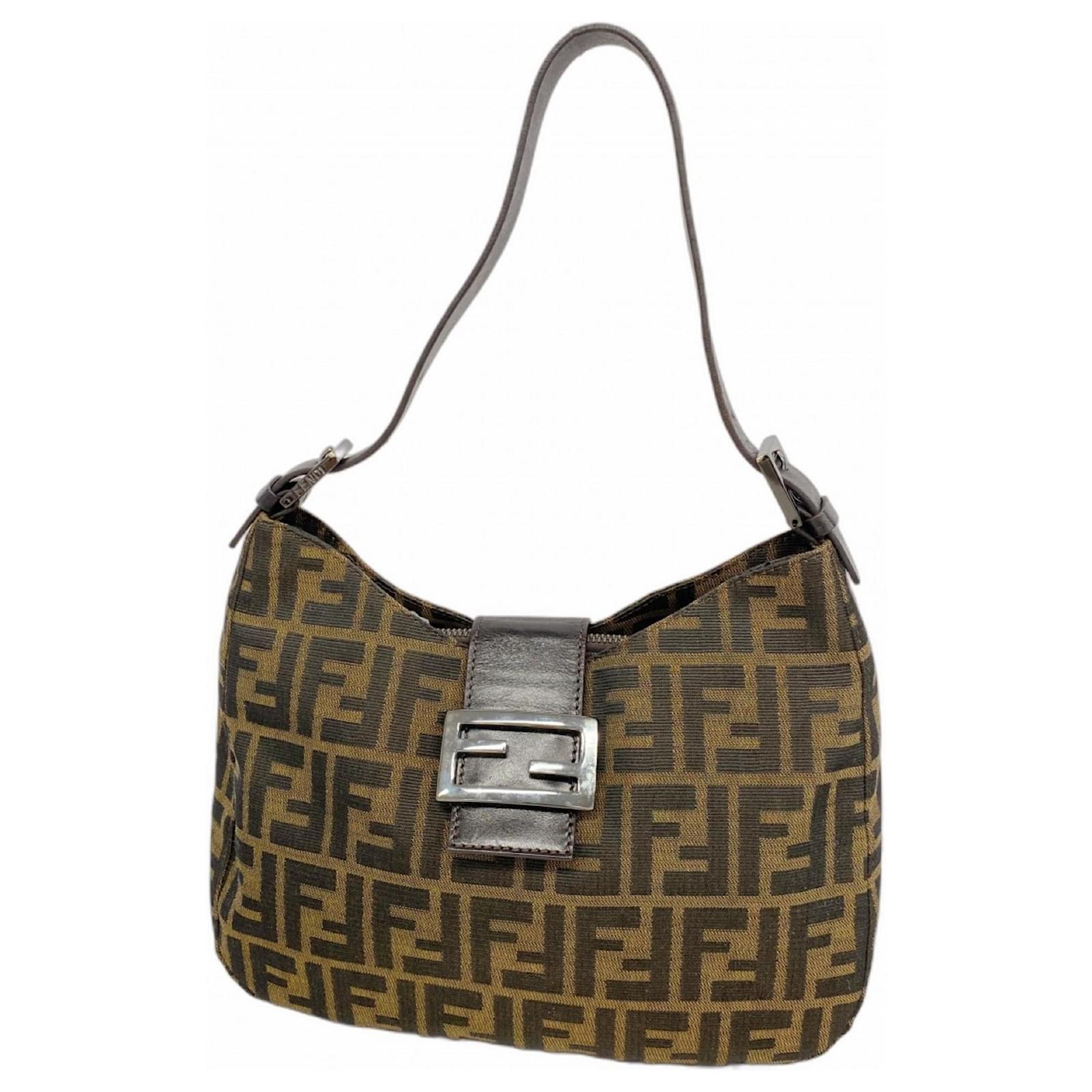 Fendi Brown Nylon Canvas Shoulder Bag Cloth  ref.2321111