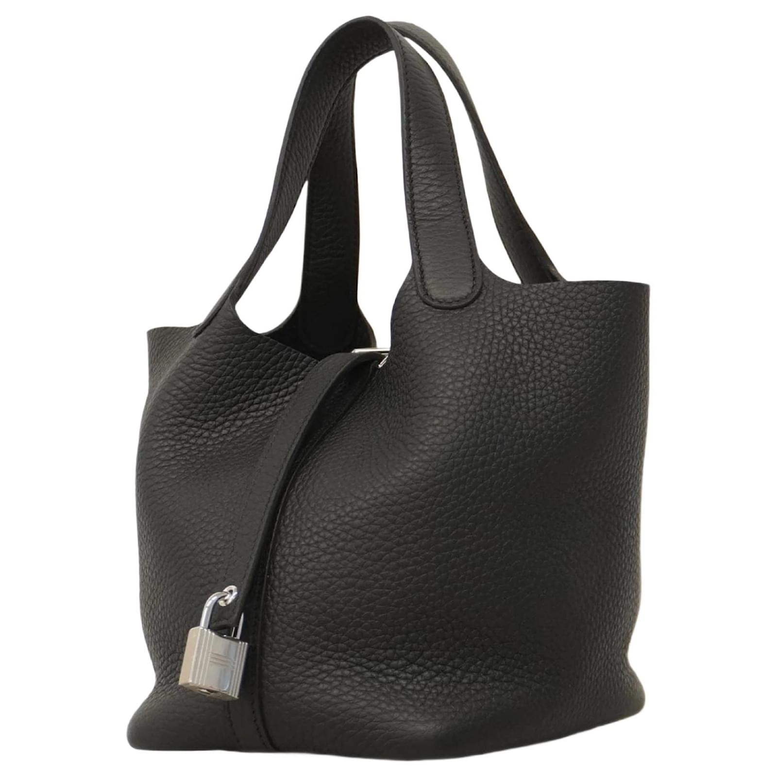 Hermès Hermes Handbag Picotin Lock PM Black Leather  ref.2320965