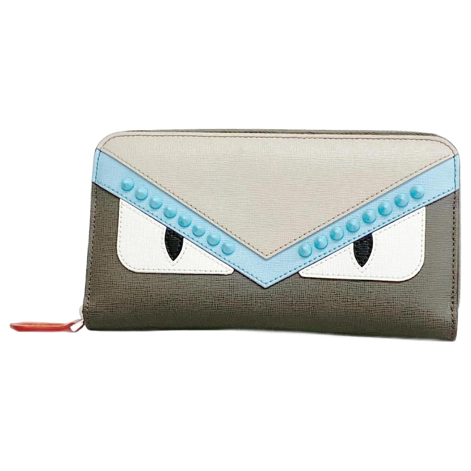 Fendi Monster Long Wallet Brown Leather  ref.2320925