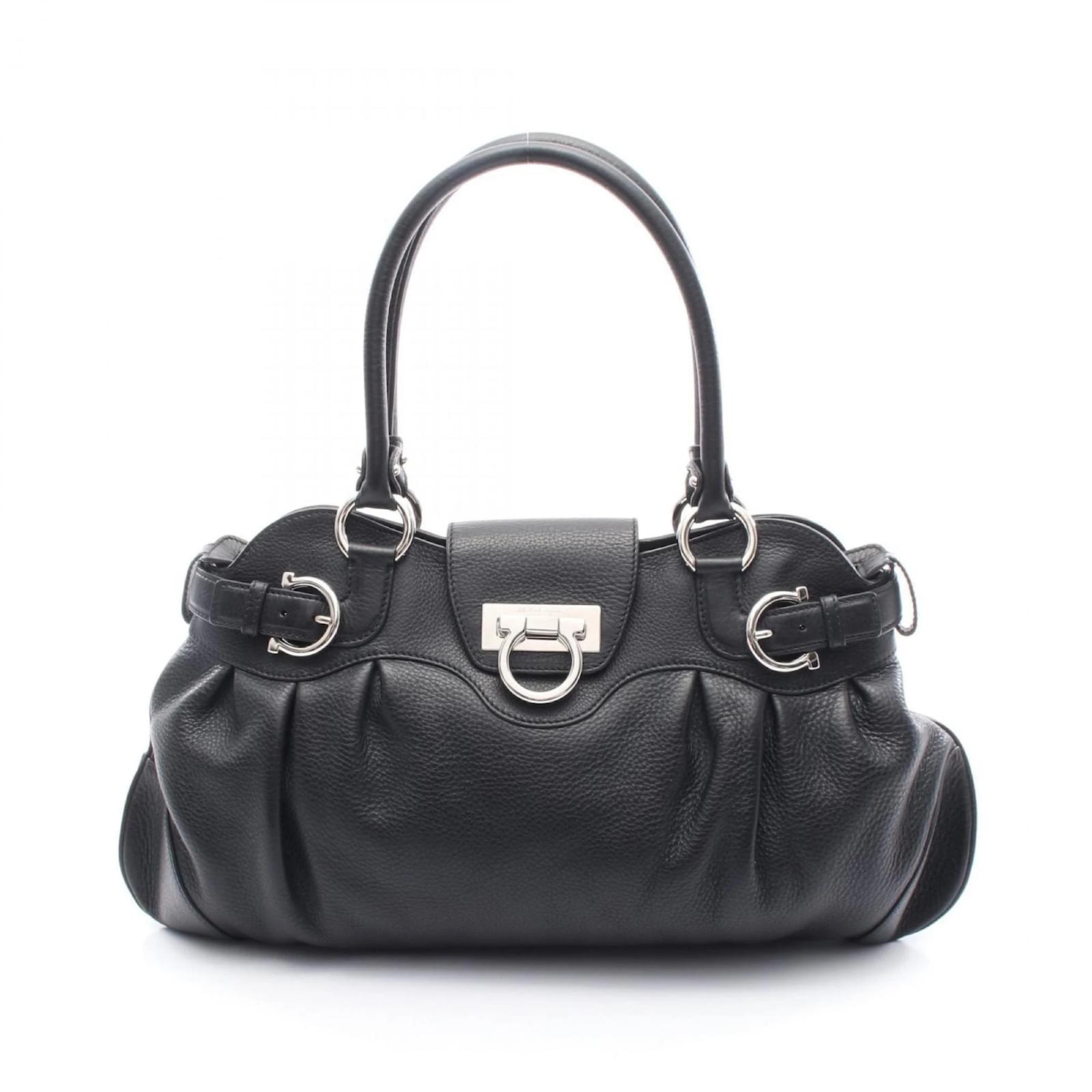 Salvatore Ferragamo Marissa Gancini Handbag Black Leather  ref.2320923