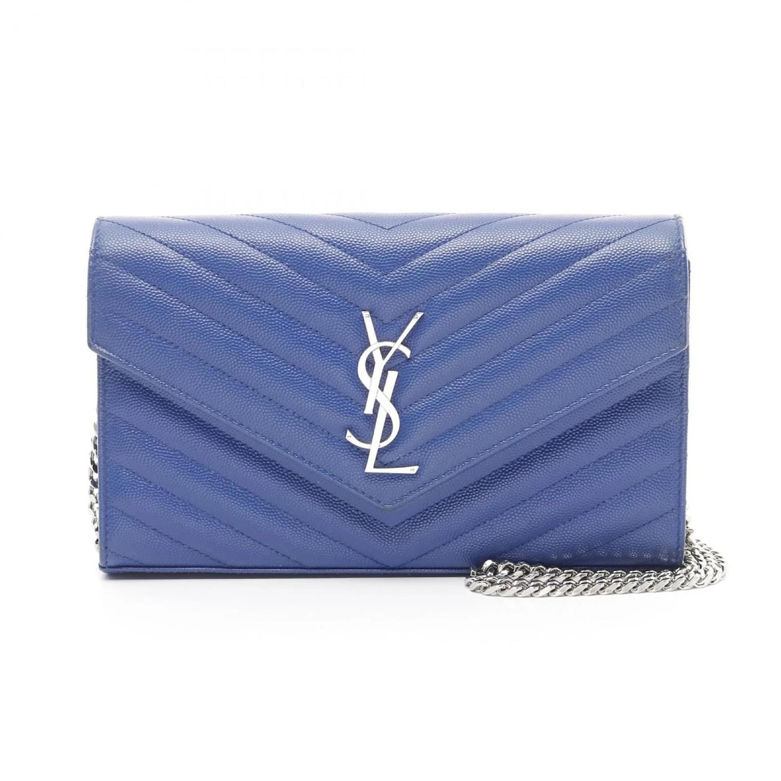 Saint Laurent Cassandra Classic Shoulder Bag Blue Leather  ref.2320859