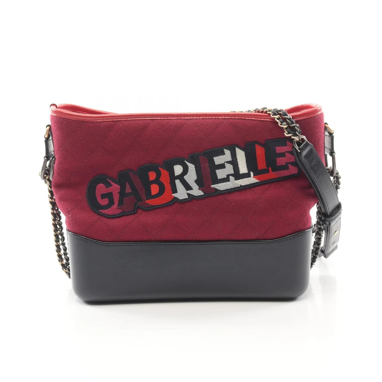 Chanel Gabrielle de Chanel Large Hobo Shoulder Bag Red Multiple colors Navy blue Leather Wool  ref.2320856