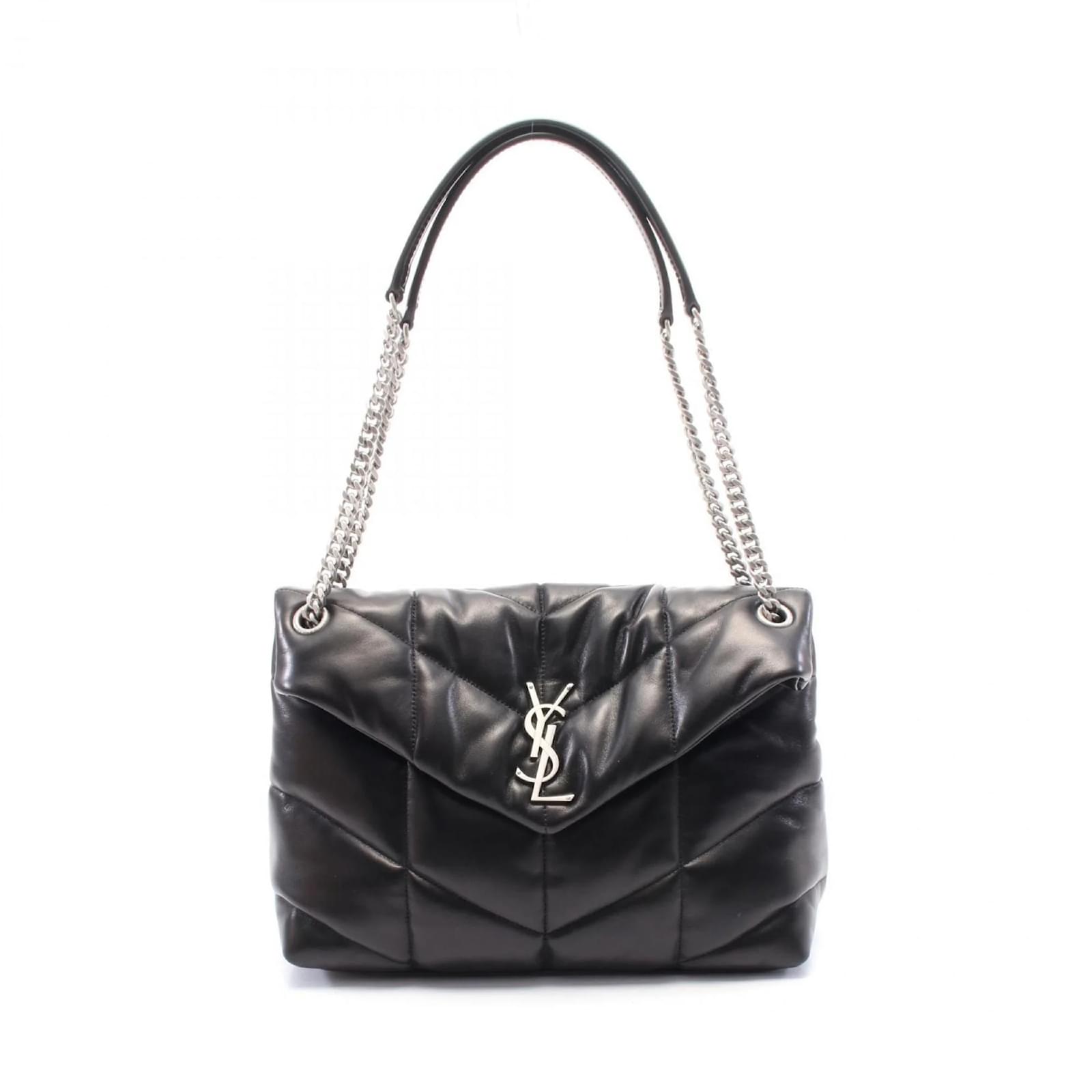 Saint Laurent Lulu Puffer Shoulder Bag Black Leather  ref.2320842