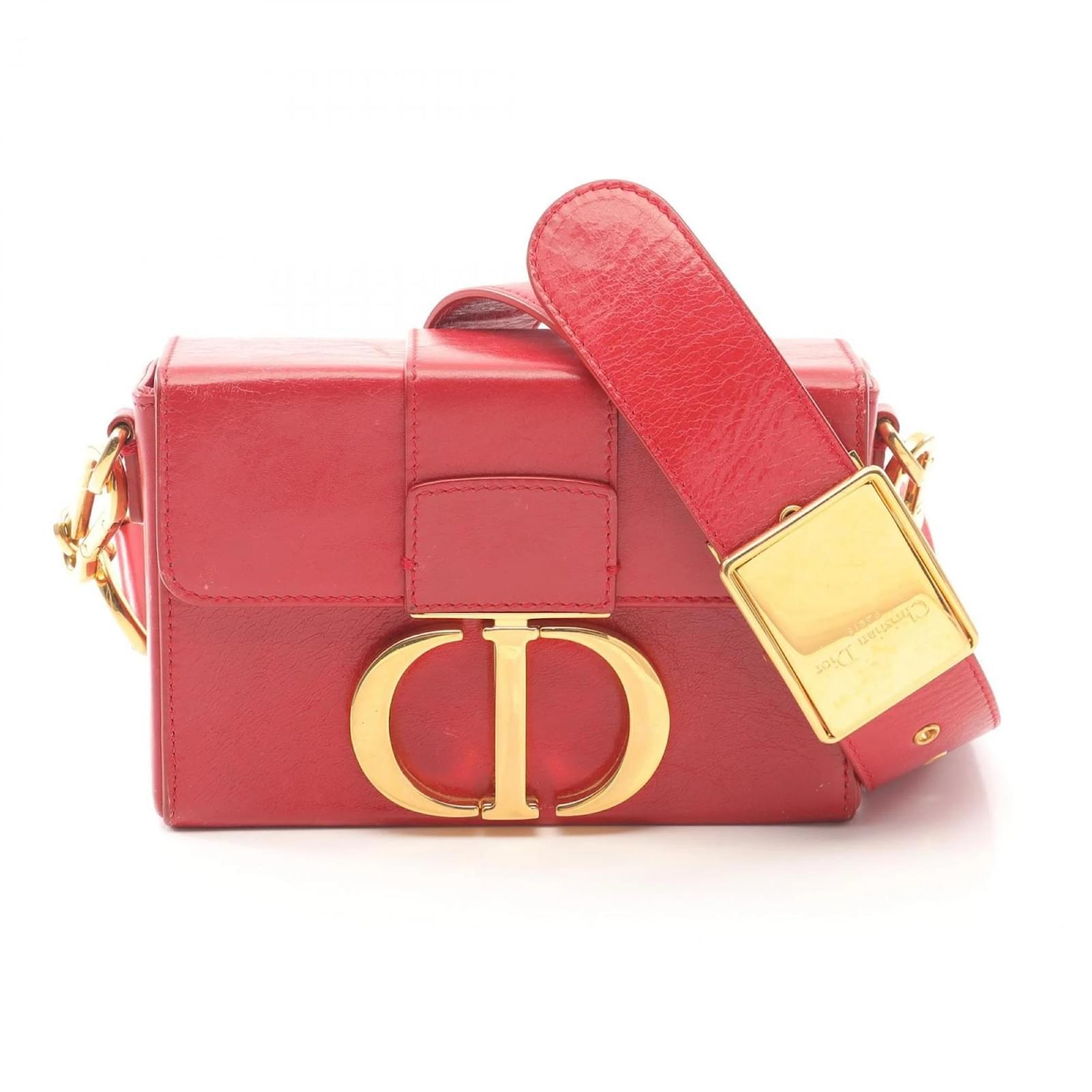 Christian Dior 30 Montaigne Box Shoulder Bag Red Leather  ref.2320800