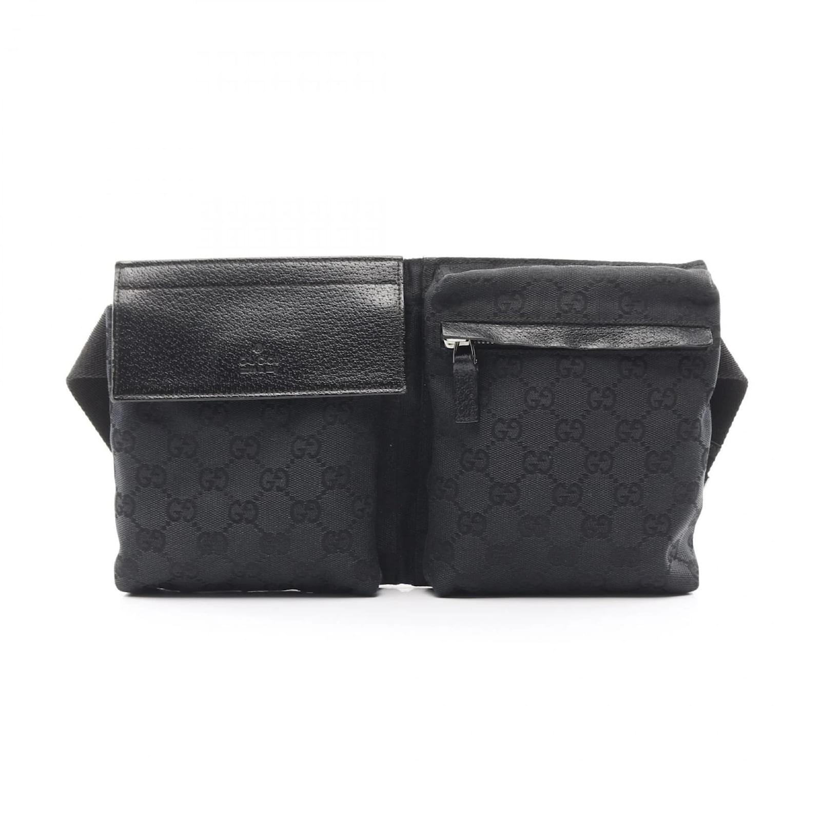 Gucci GG Canvas Waist Bag Black Leather Cloth  ref.2320790