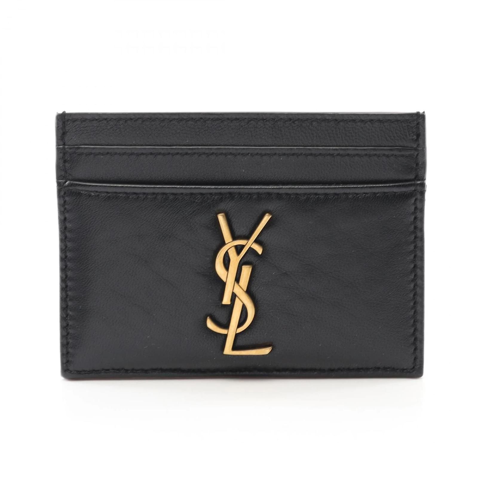 Saint Laurent Black Leather Card Case  ref.2320781
