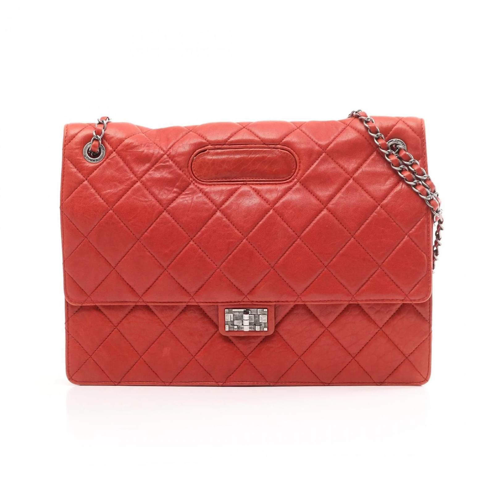 Chanel 2.55 Matelasse Shoulder Bag Red Leather  ref.2320775