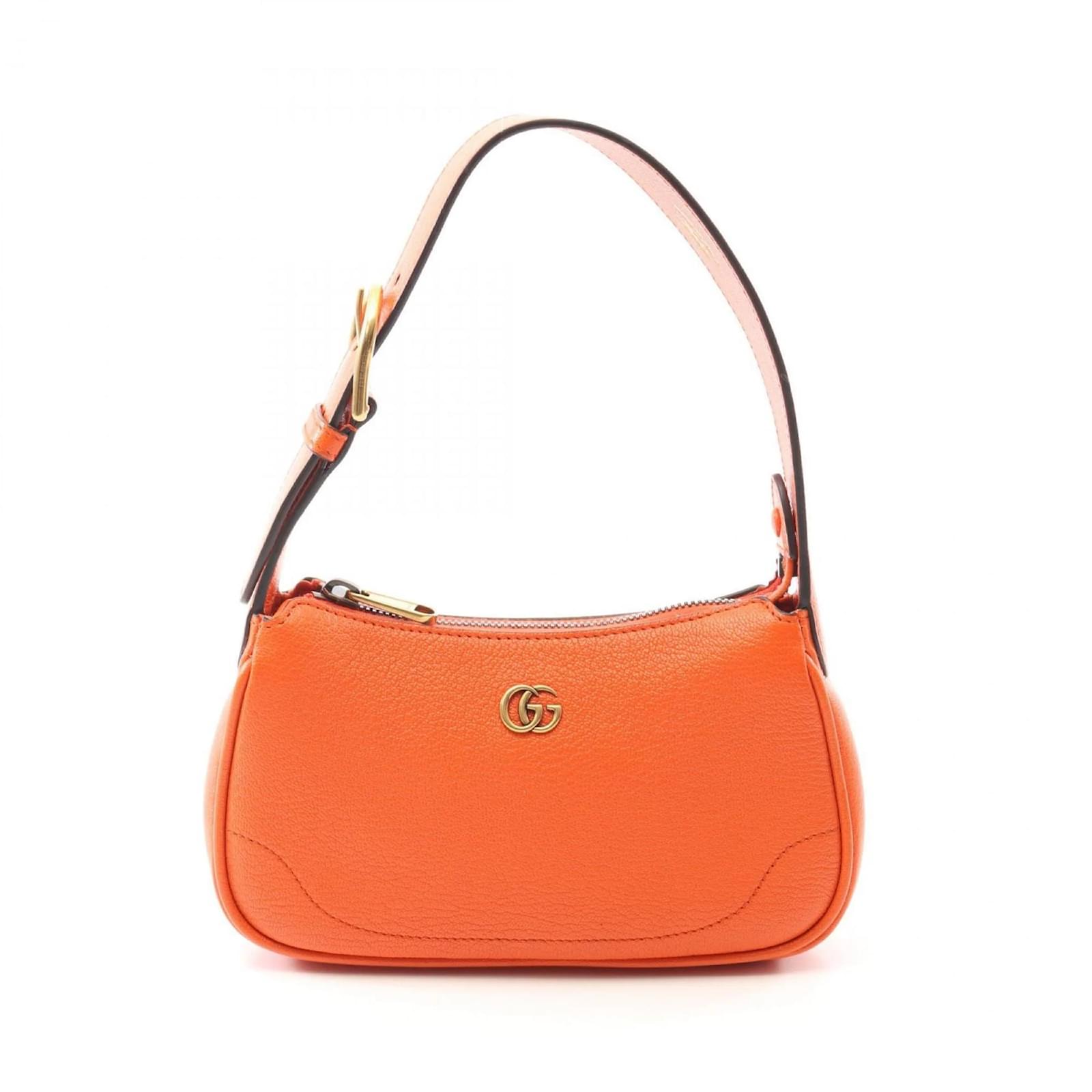 Gucci Aphrodite GG Marmont Handbag Orange Leather  ref.2320733