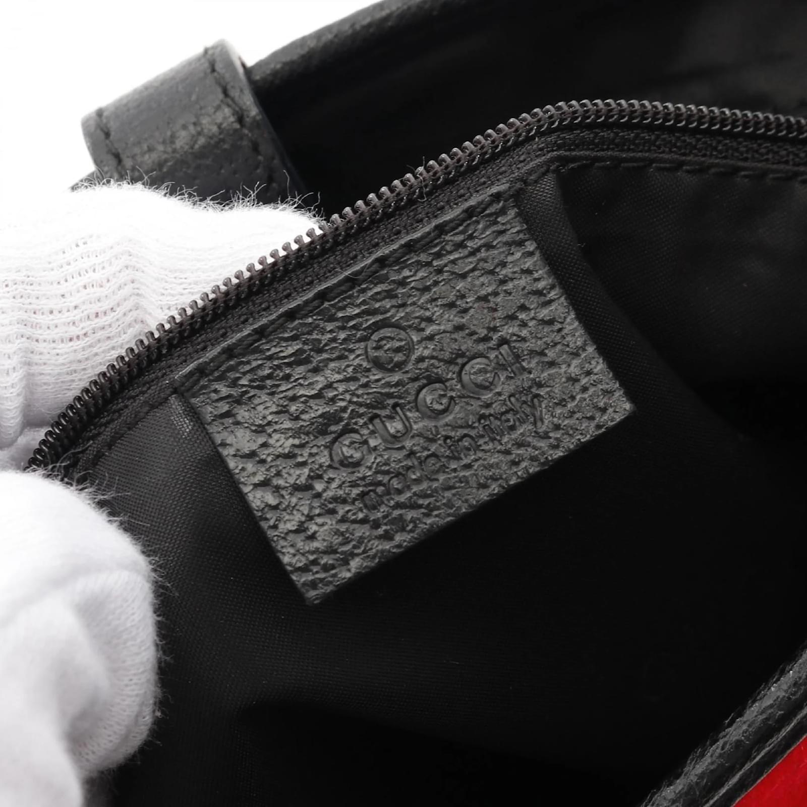 Gucci Jackie Shoulder Bag Black Red Leather Wool  ref.2320700