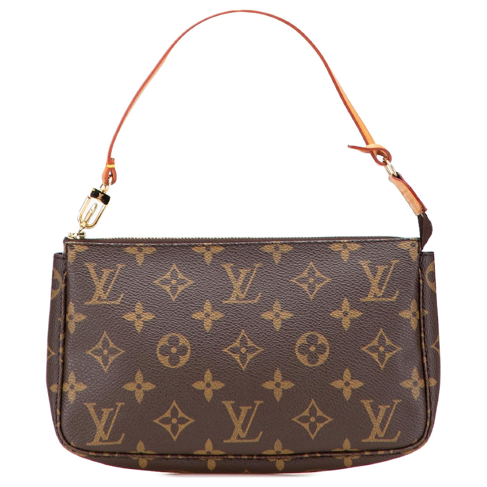 Louis Vuitton Brown Monogram Pochette Accessoires Leather Cloth  ref.2320636
