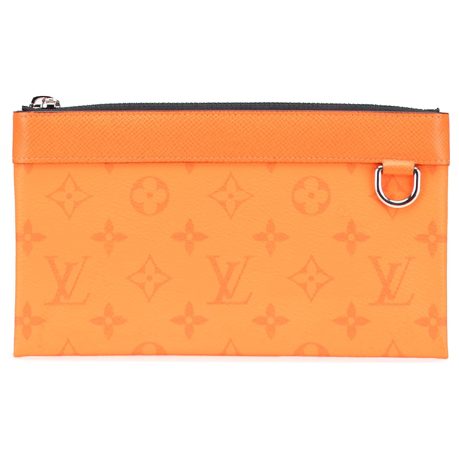 Louis Vuitton Orange Monogram Taigarama Pochette Discovery PM Cloth  ref.2320564