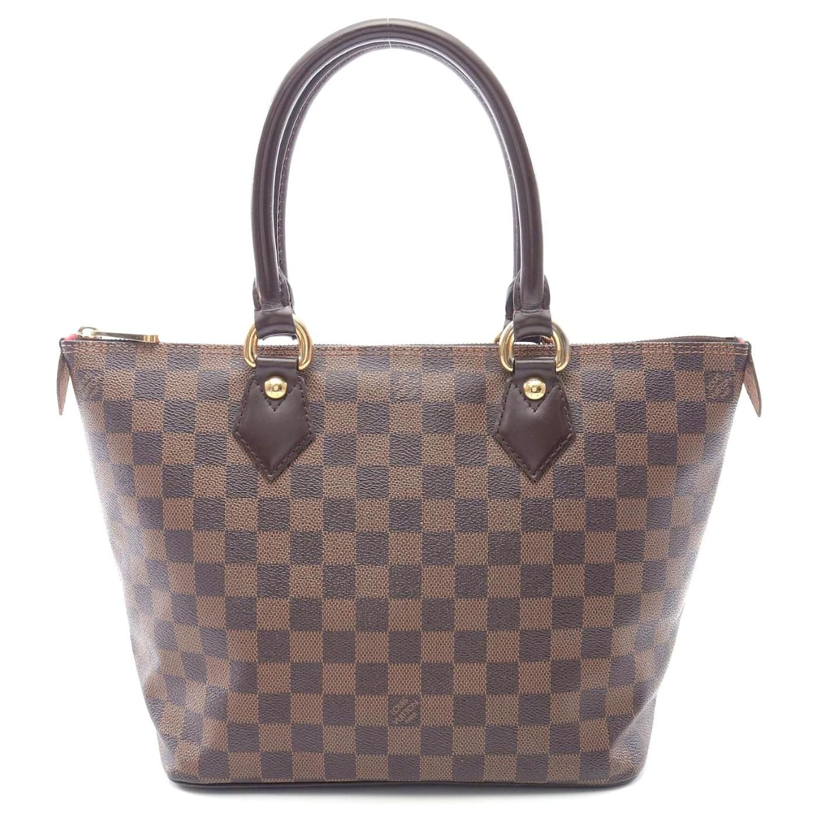 Louis Vuitton Damier Ebene Saleya PM Tote Bag Brown Cloth  ref.2324117