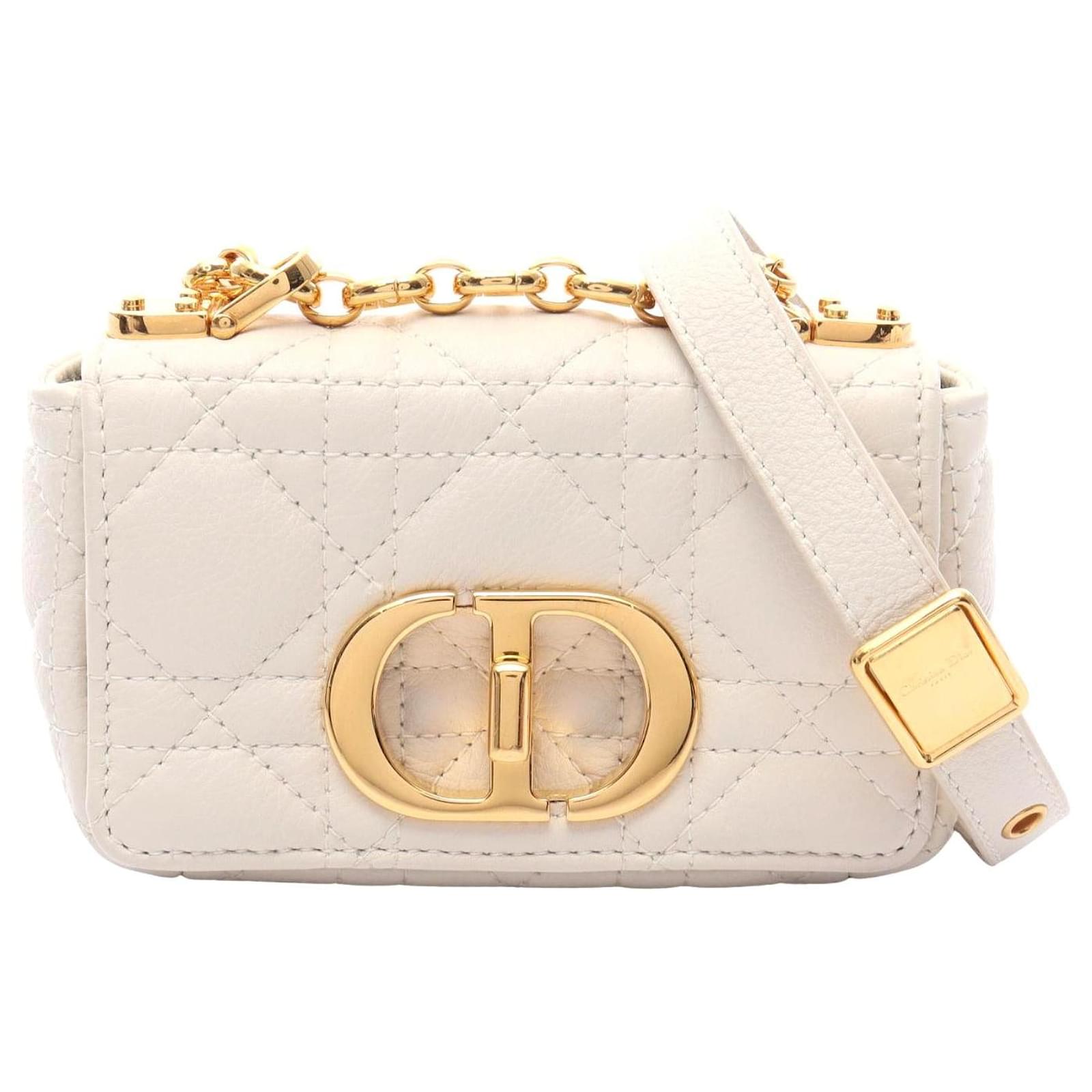 Dior 30 Montaigne Leather Shoulder Bag White Pony-style calfskin  ref.2324068