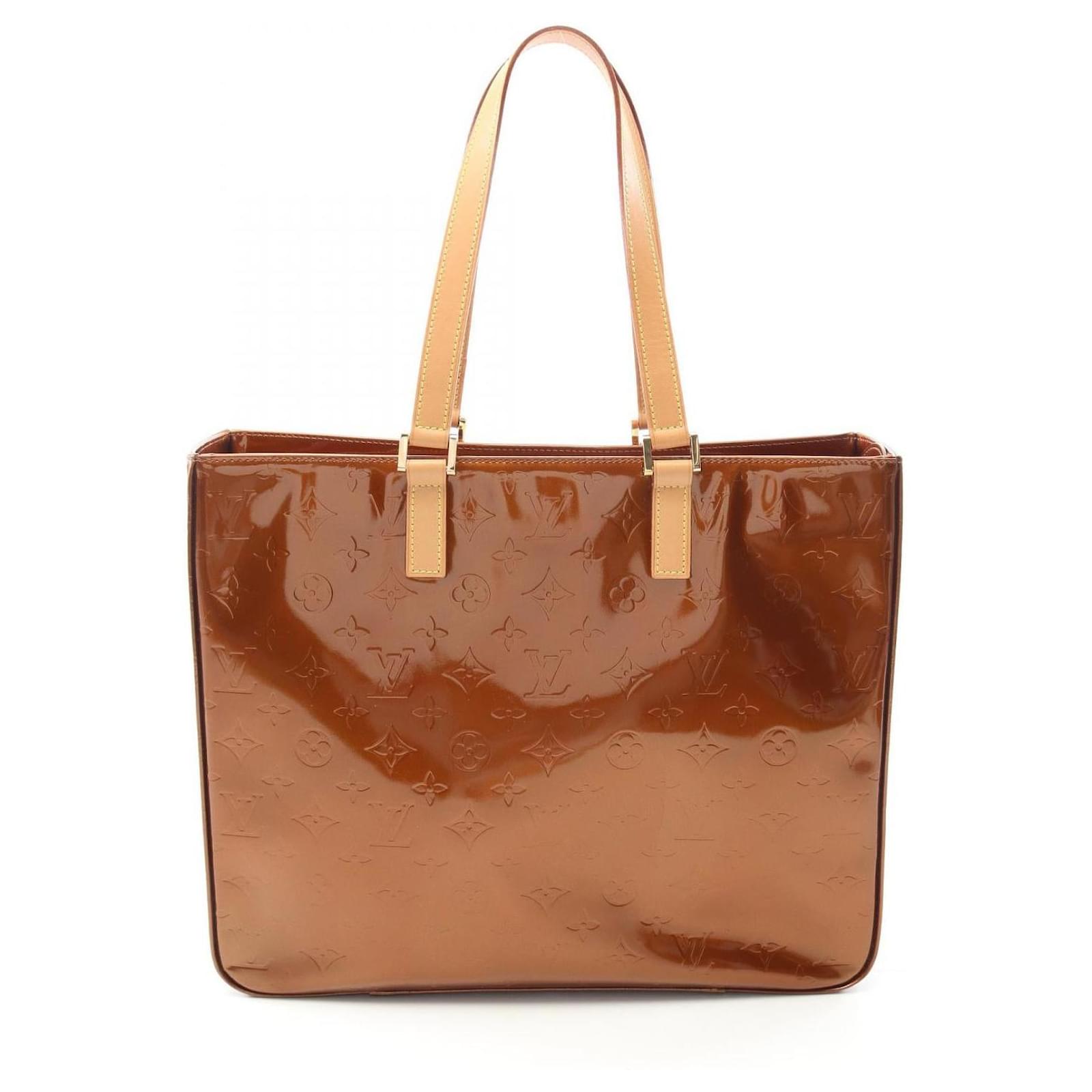 Louis Vuitton Columbus Monogram Vernis Tote Bag Brown Leather  ref.2323990