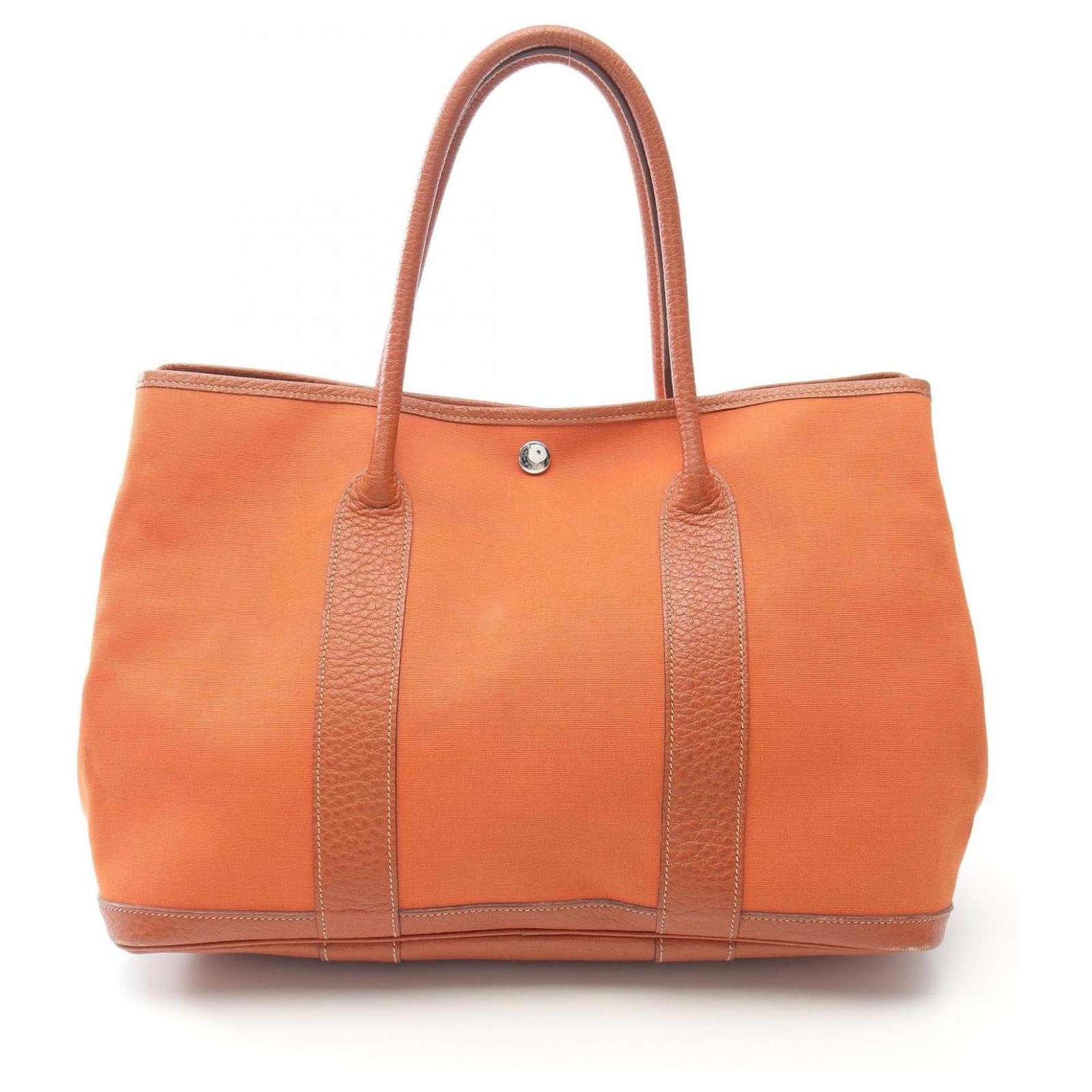 Hermès Hermes Garden Party PM Toile Officier Leather Tote Bag Brown  ref.2323985