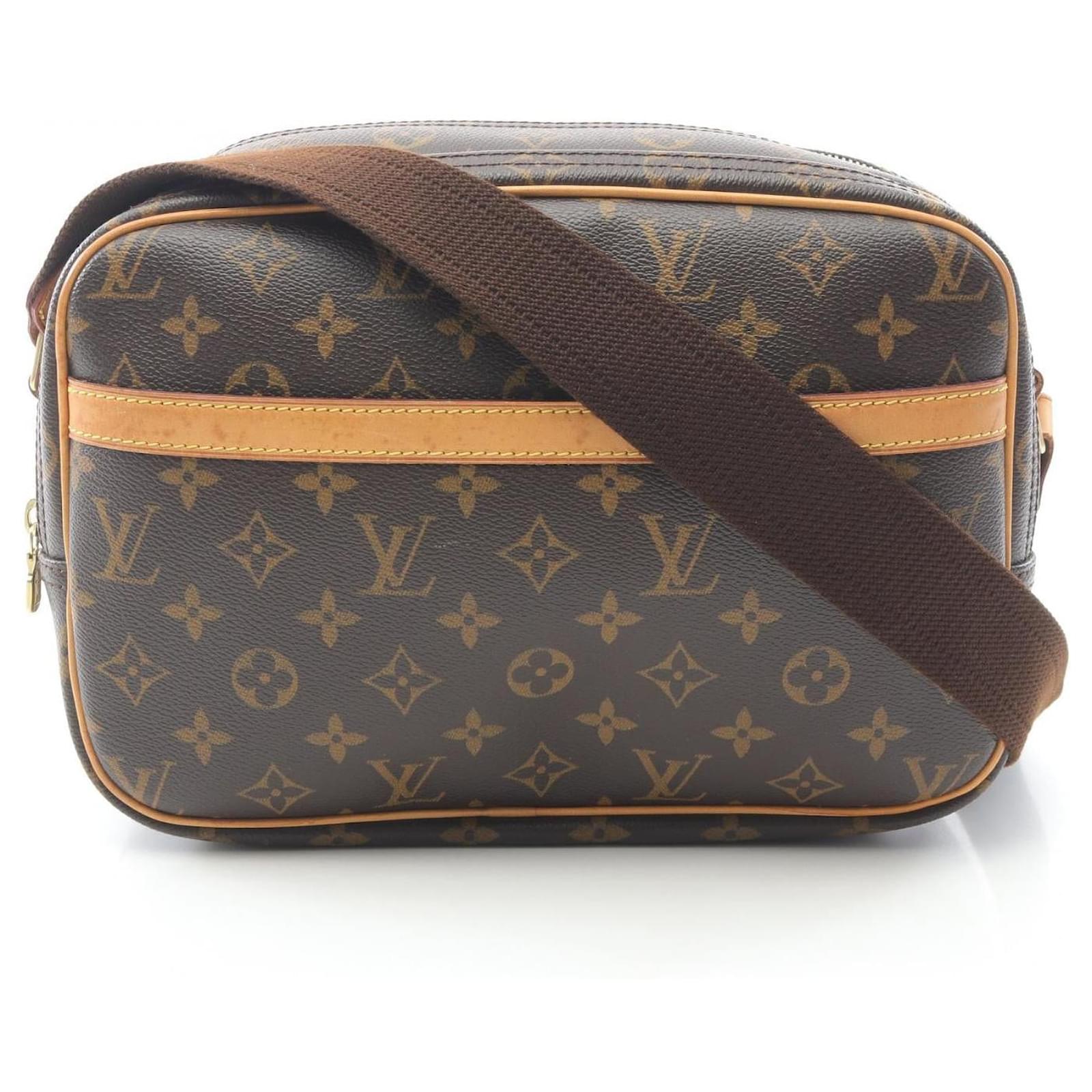 Louis Vuitton Reporter PM Monogram Shoulder Bag Brown Cloth  ref.2323984