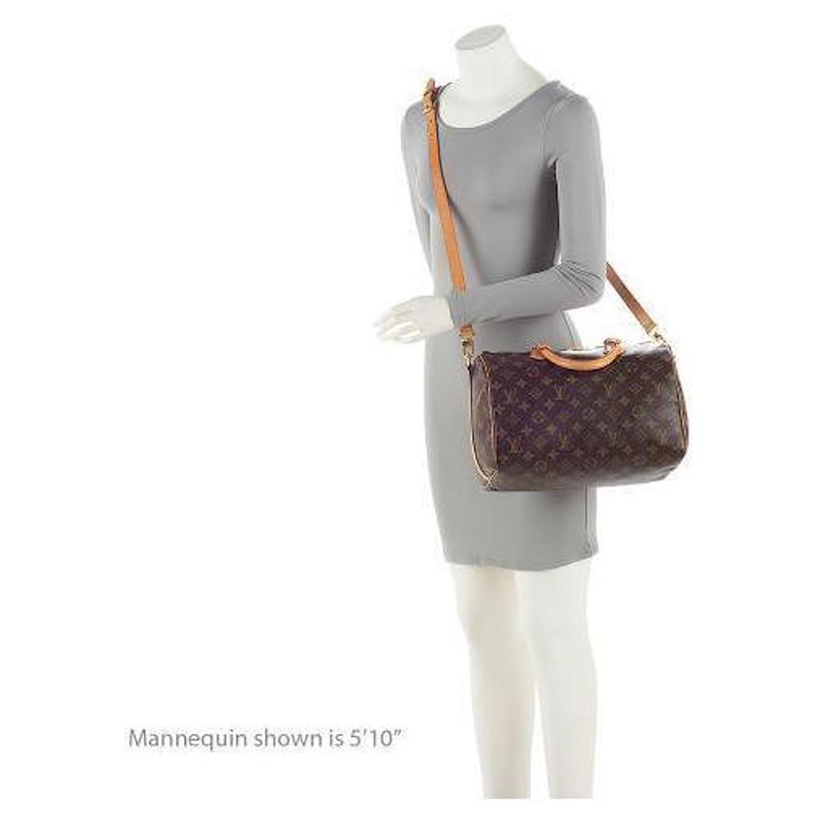 Louis Vuitton Monogram Canvas Speedy Bandouliere 30 Satchel Brown Leather  ref.2323979