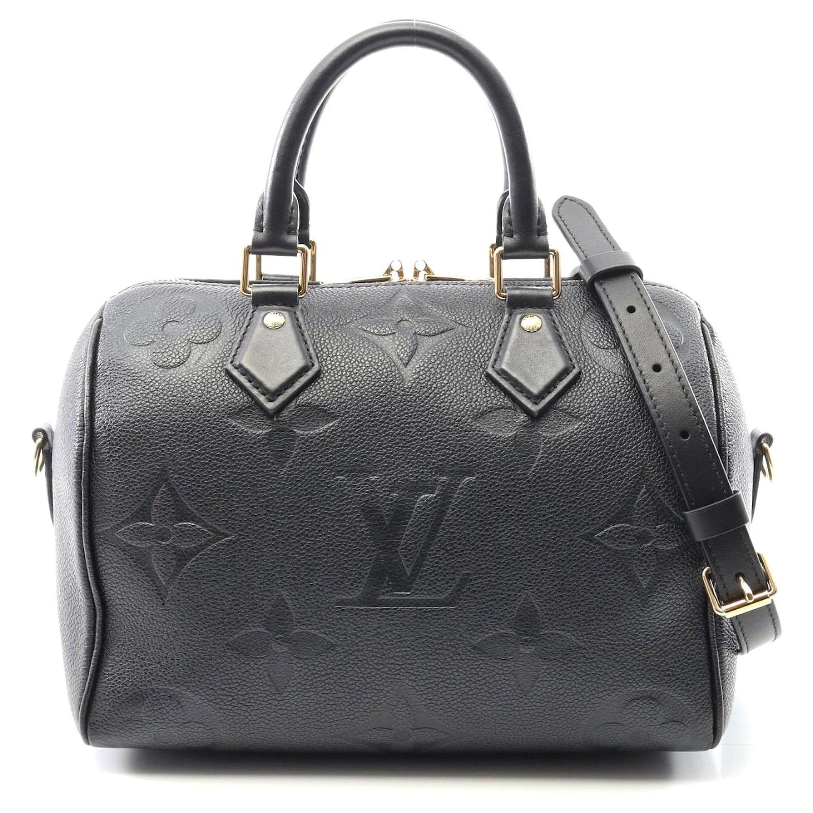 Louis Vuitton Monogram Empreinte Leather Speedy Bandouliere 25 Handbag Black Pony-style calfskin  ref.2323800