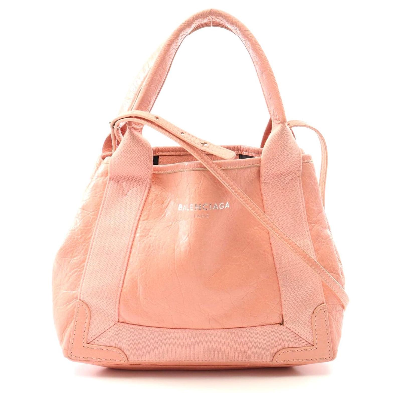 Balenciaga Navy Cabas XS Leather Handbag Pink Pony-style calfskin  ref.2323834