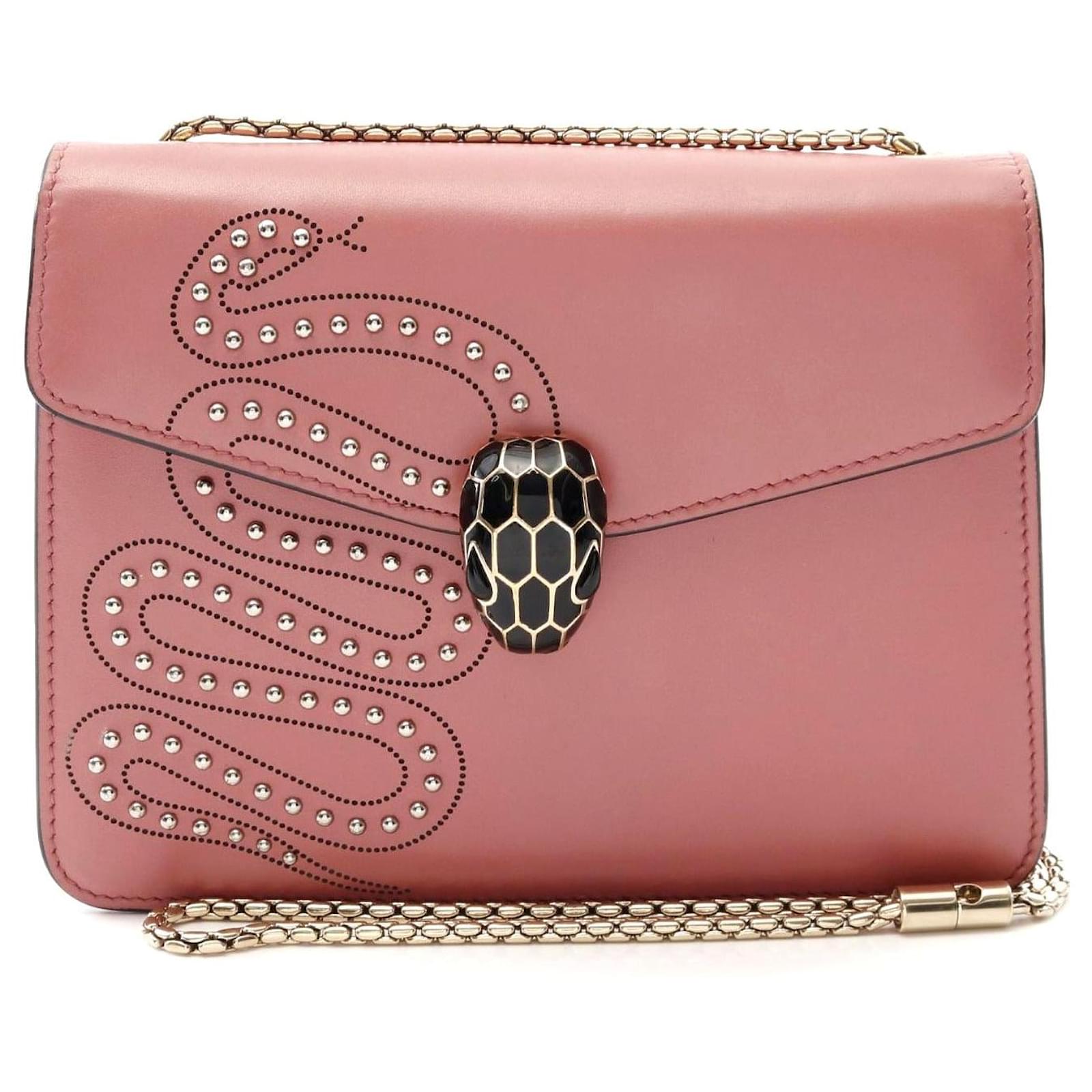 Bulgari Bvlgari Serpenti Forever Leather Shoulder Bag Pink Pony-style calfskin  ref.2323833