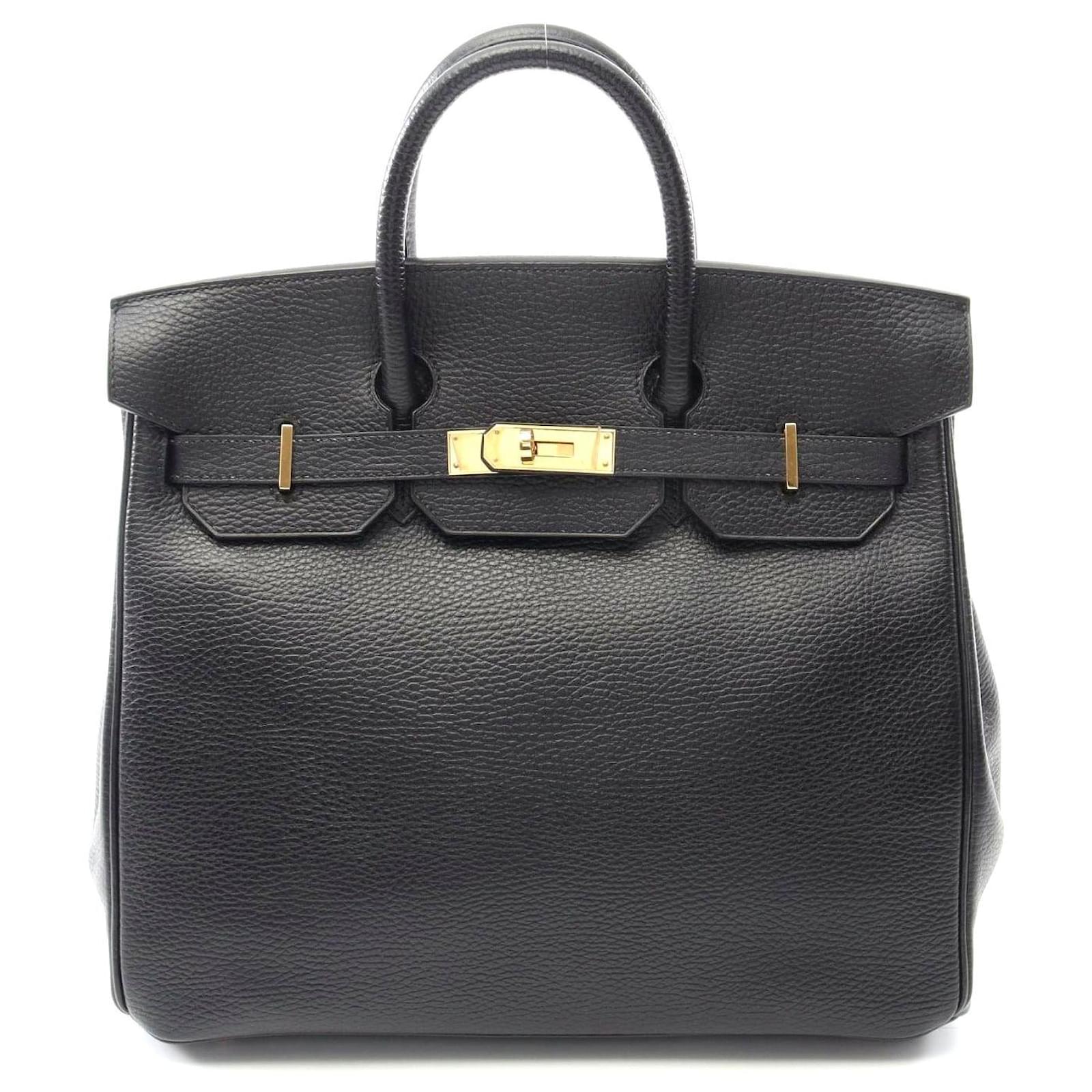 Hermès Hermes Haut a Courroies 32 Handbag Leather Black Pony-style calfskin  ref.2323830