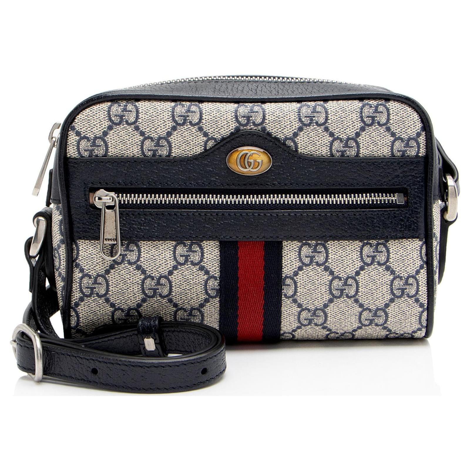 Gucci GG Supreme Ophidia Mini Shoulder Bag Blue Leather  ref.2323829