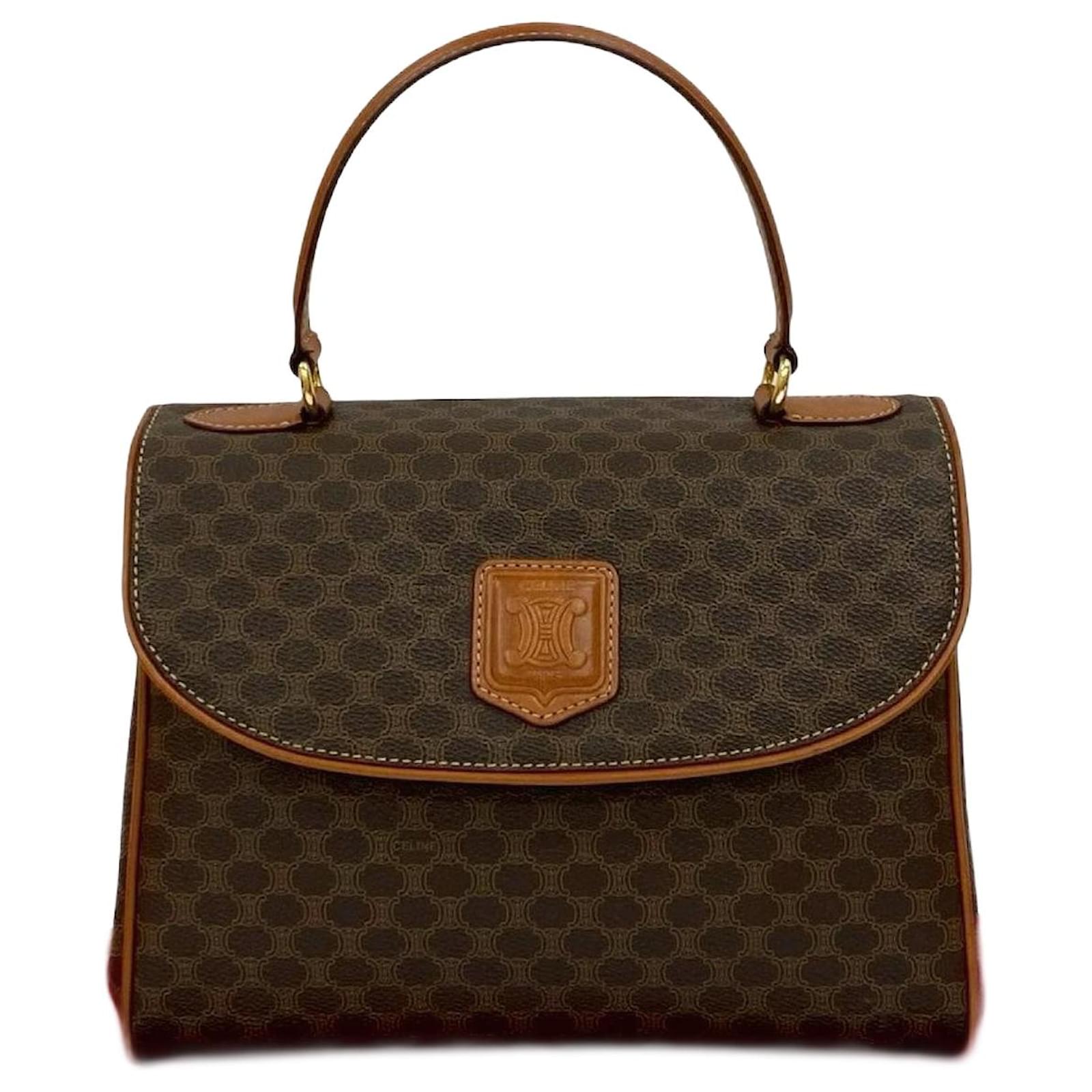Céline Celine Macadam Blazon Leather Handbag Brown  ref.2323811