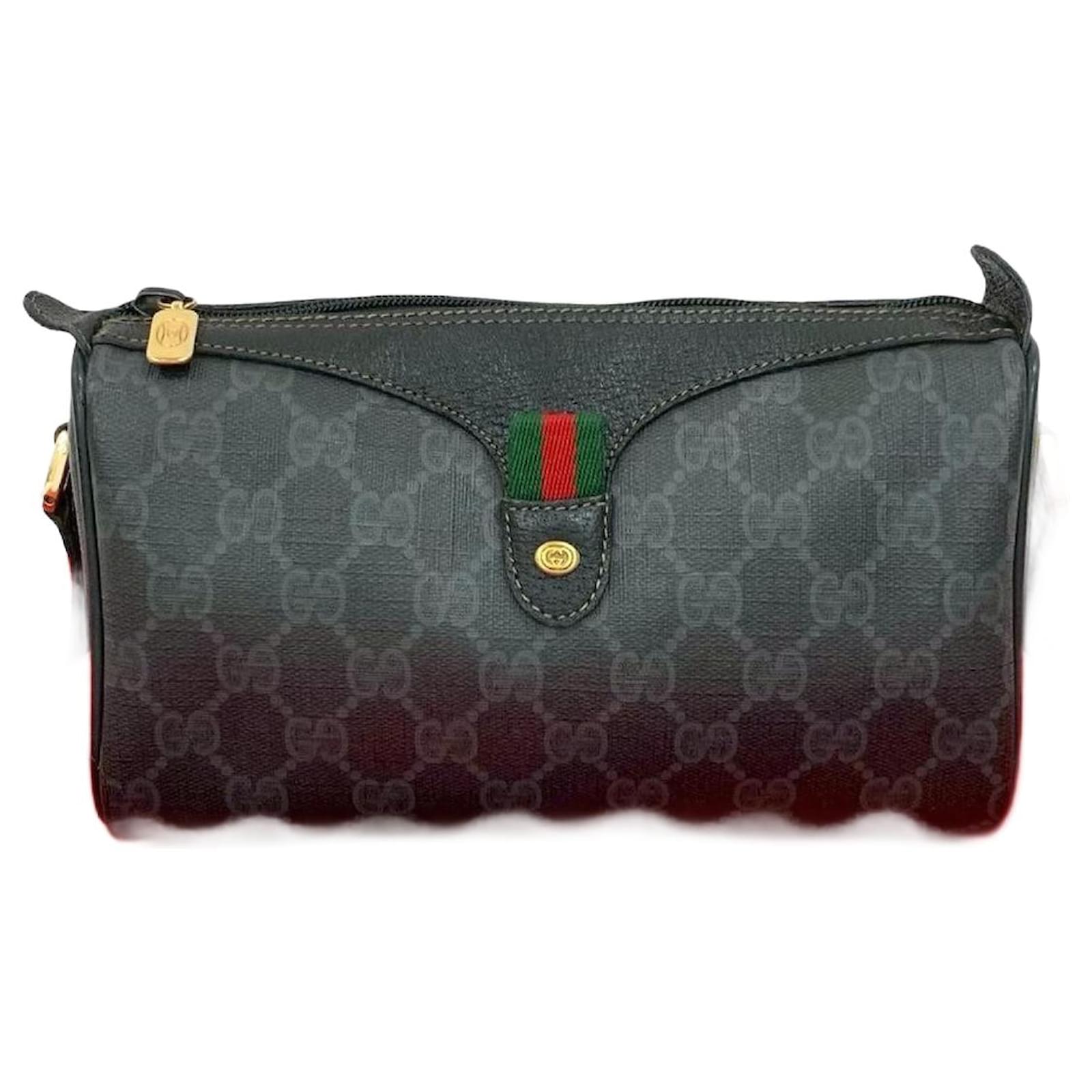 Gucci Old Gucci GG Logo PVC Leather Shoulder Bag Black  ref.2323795