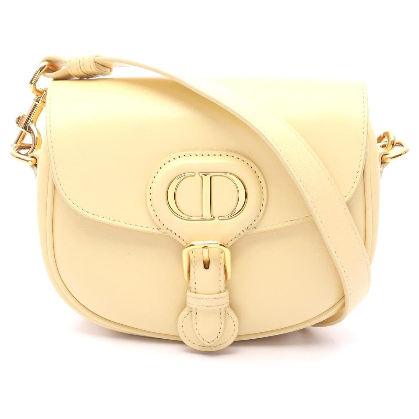 Dior Bobby Small Leather Shoulder Bag Yellow Pony-style calfskin  ref.2323750