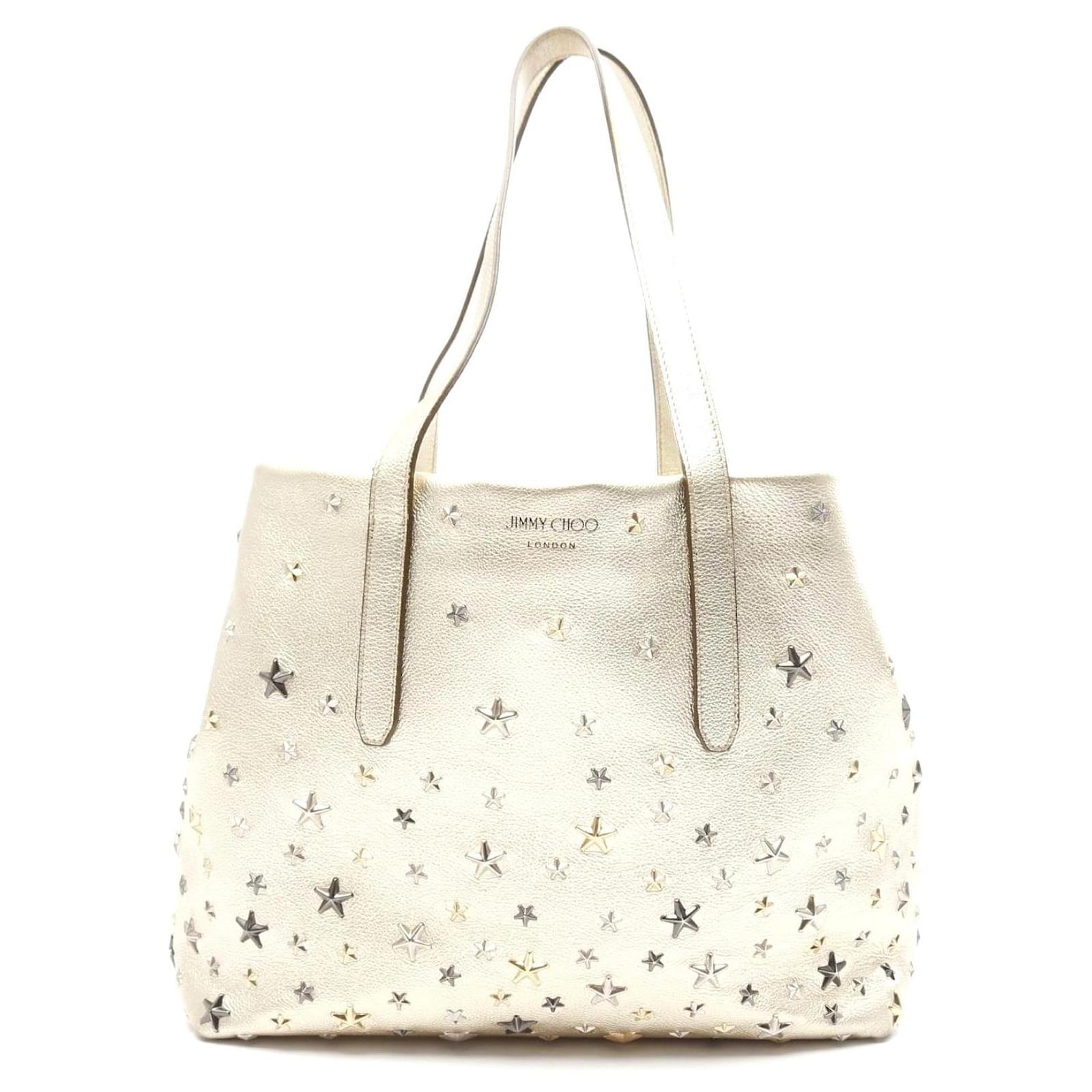 Jimmy Choo Sofia M Leather Tote Bag Golden Metallic Pony-style calfskin  ref.2323739